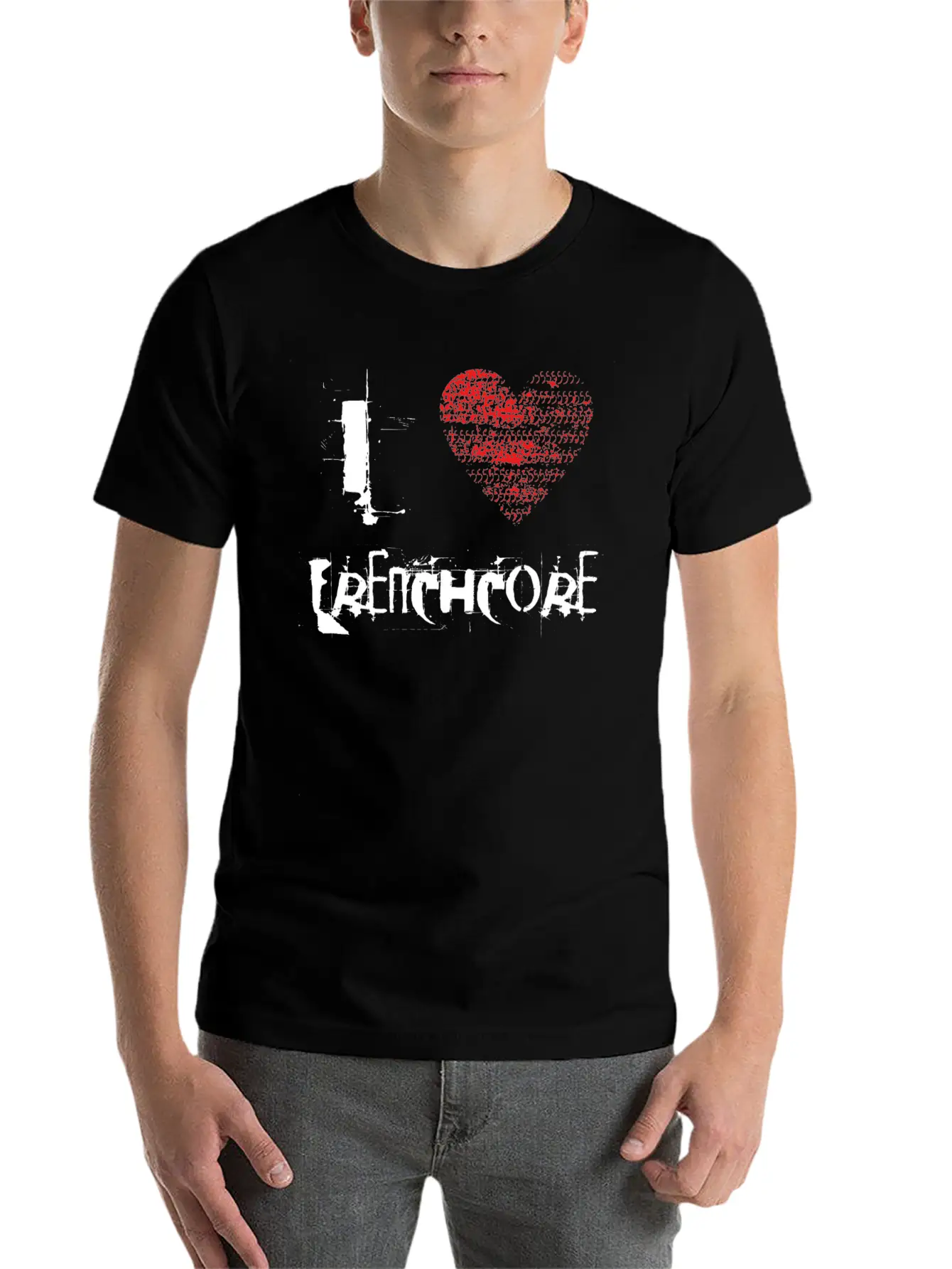 I Love Frenchcore Hardtech Dubstep Raver Festival Breathable Graphic T-Shirt – Perfect For Casual Days