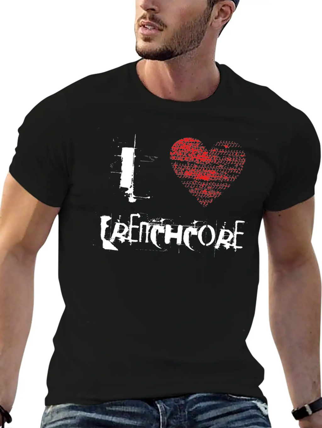 I Love Frenchcore Hardtech Dubstep Raver Festival Breathable Graphic T-Shirt – Perfect For Casual Days