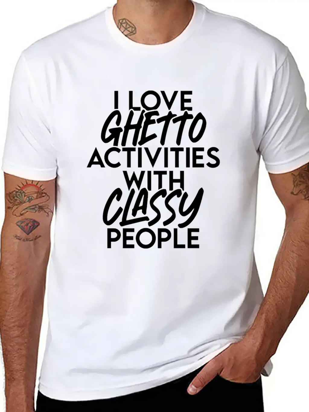I Love Ghetto Activities With Classy People Essential Cotton Tee For Daily Outfits – Unisex Style