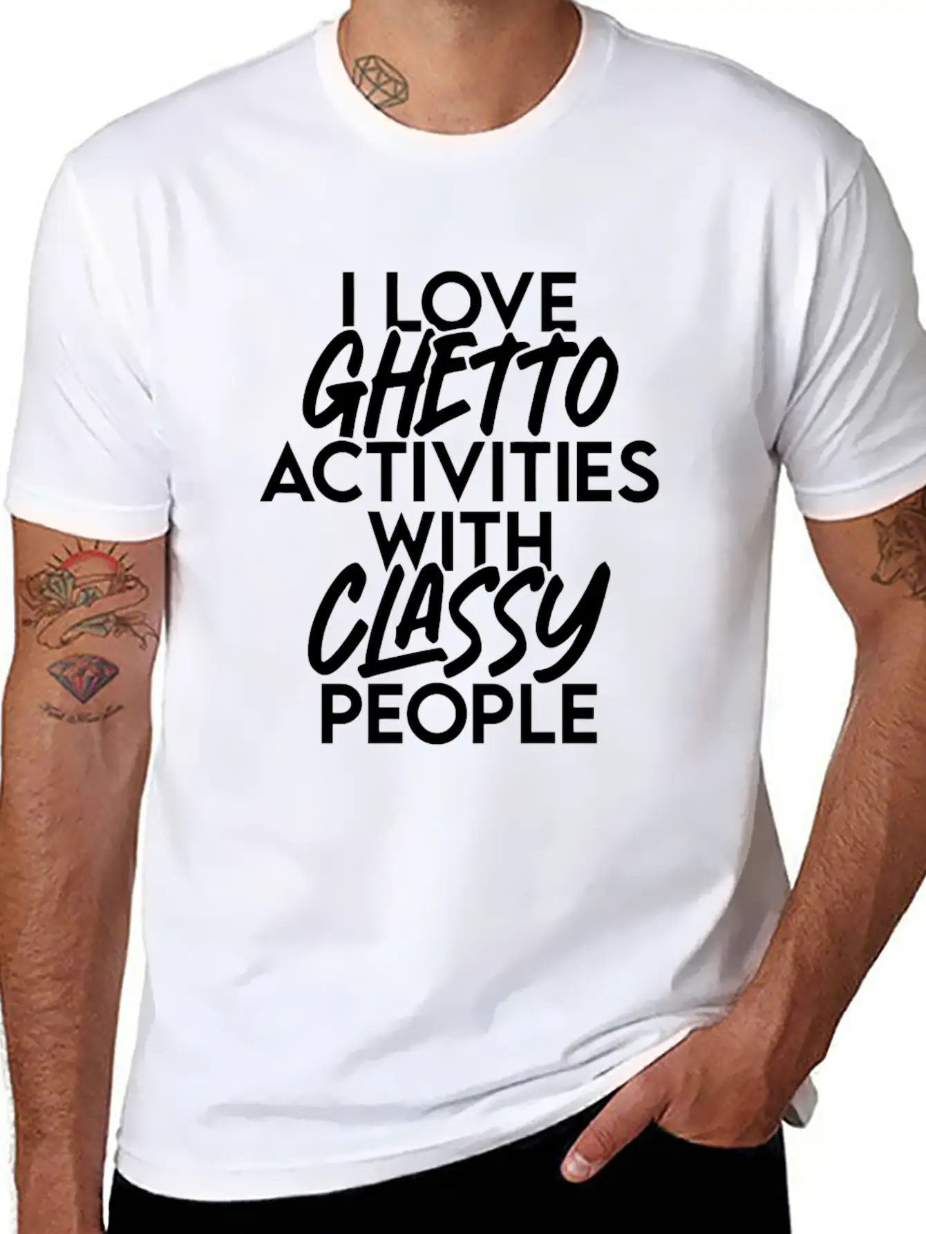 I Love Ghetto Activities With Classy People Essential Cotton Tee For Daily Outfits – Unisex Style