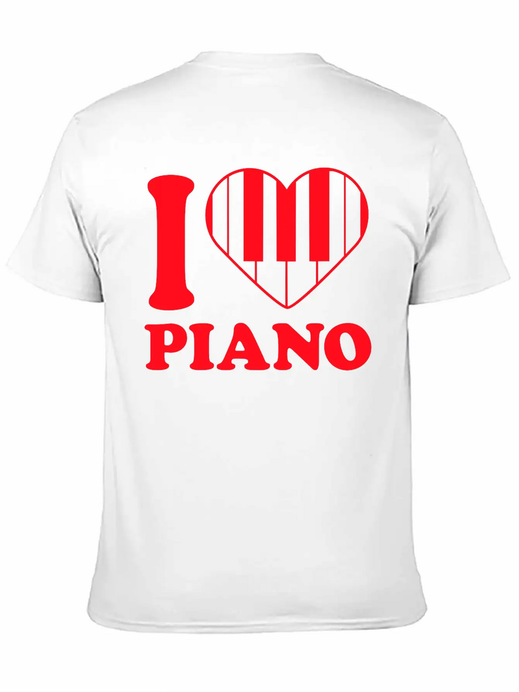I Love Grand Piano Heart Organ Keyboard Music Logo Stylish Everyday T-Shirt – Unisex Basic Cotton Tee