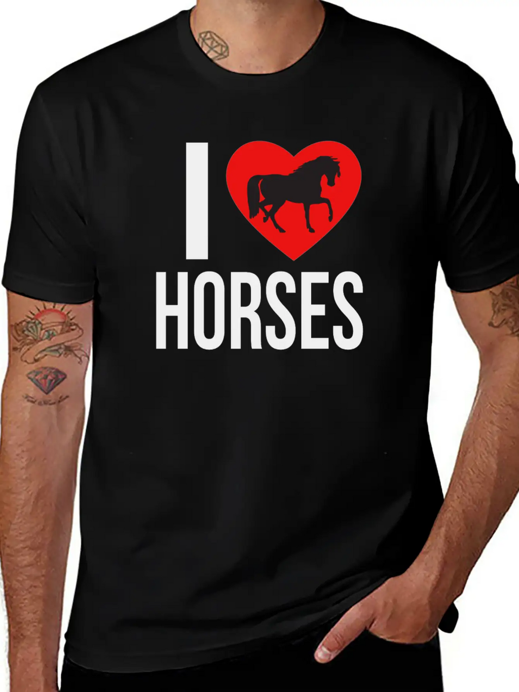 I LOVE HORSES Classic Cotton Tee – Unisex Comfort For Any Season