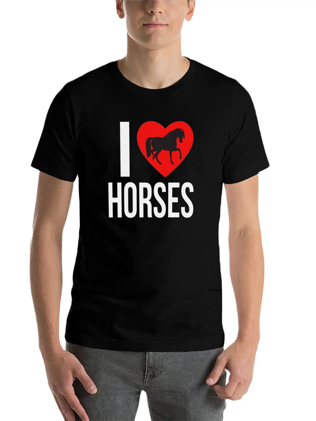 I LOVE HORSES Classic Cotton Tee – Unisex Comfort For Any Season