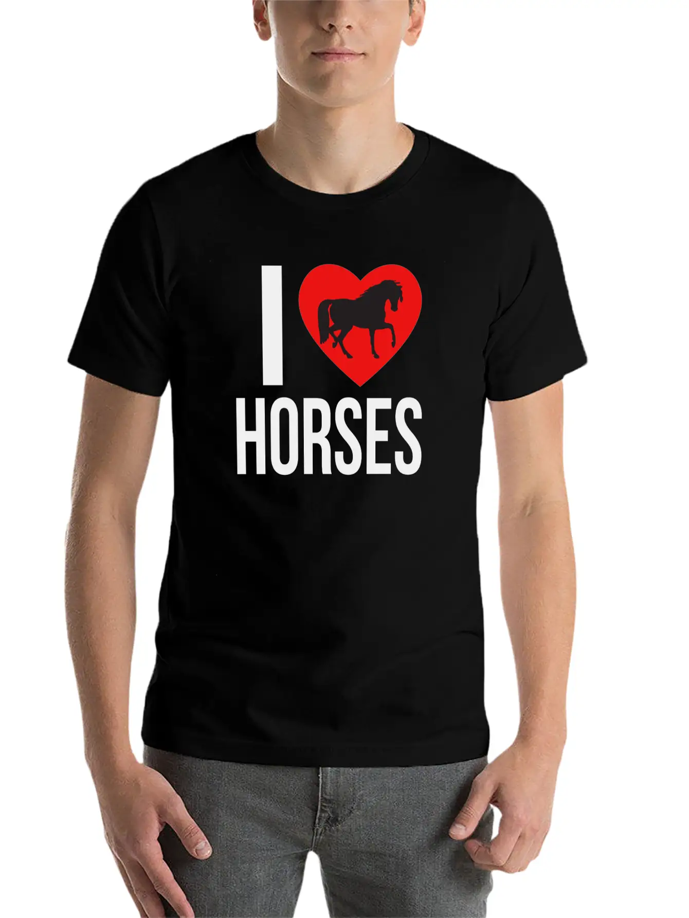 I LOVE HORSES Classic Cotton Tee – Unisex Comfort For Any Season