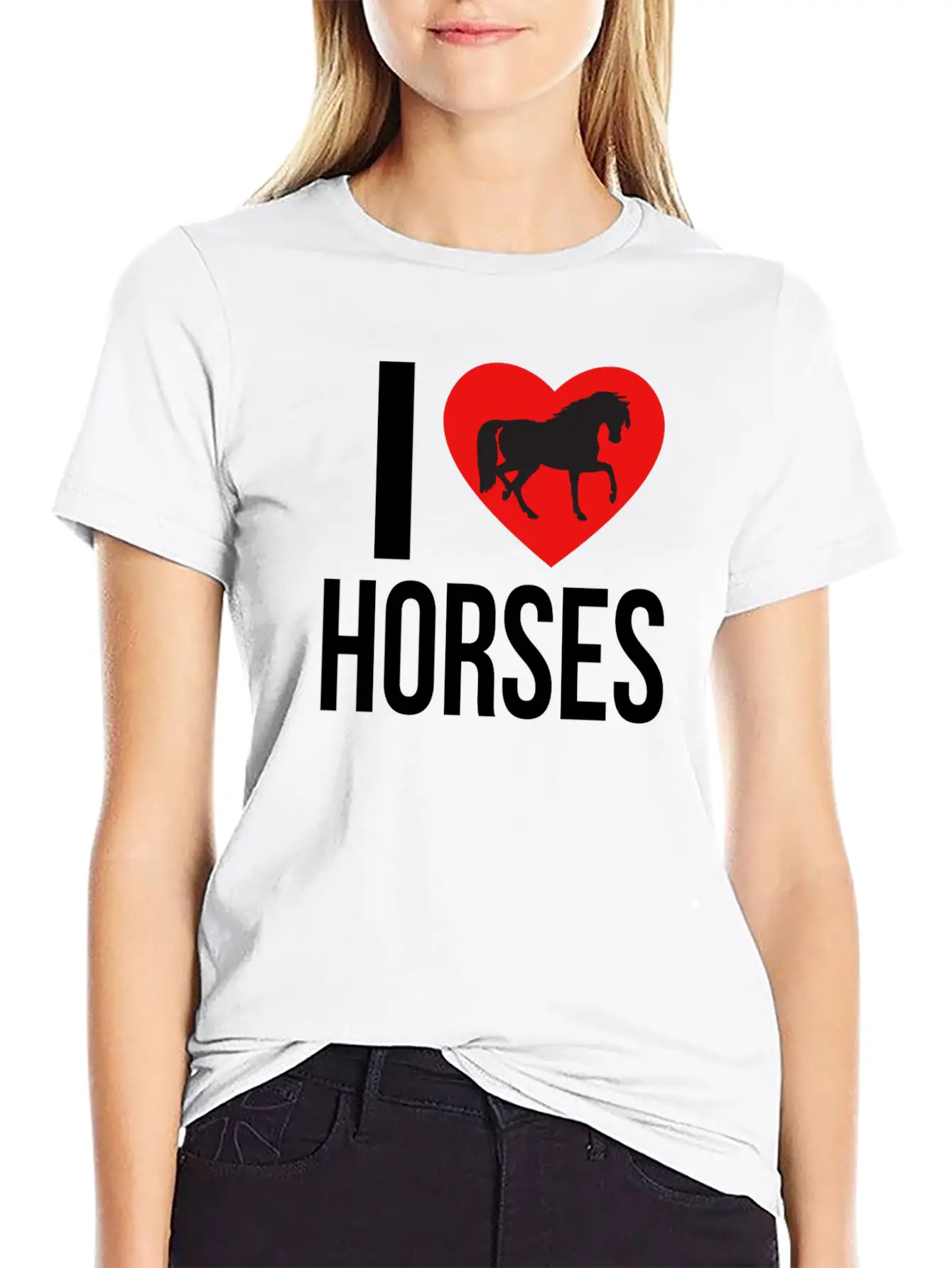 I LOVE HORSES Classic Cotton Tee – Unisex Comfort For Any Season