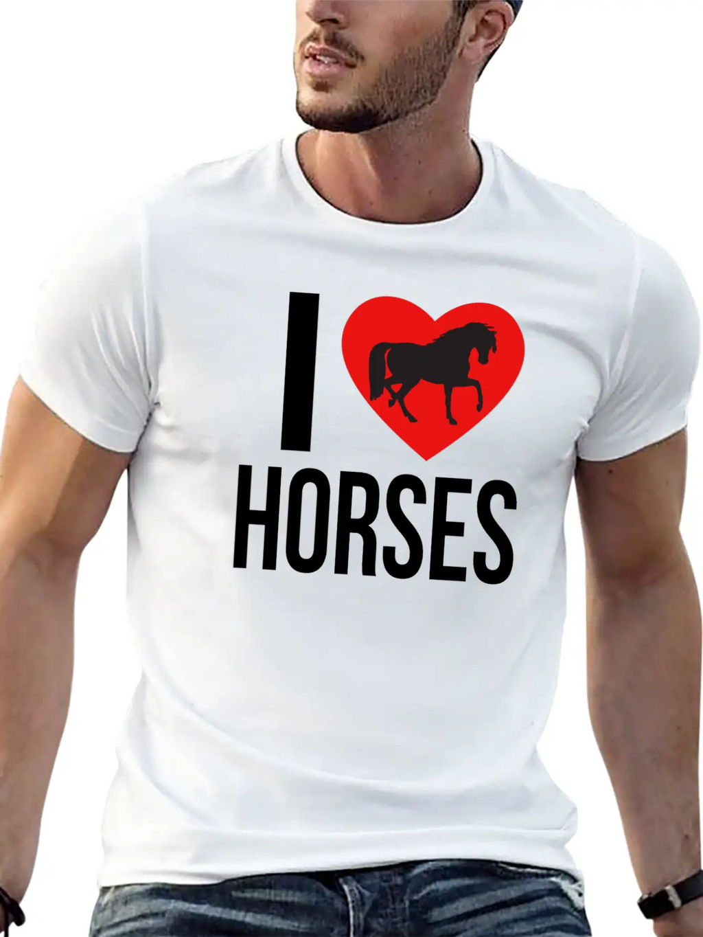 I LOVE HORSES Classic Cotton Tee – Unisex Comfort For Any Season