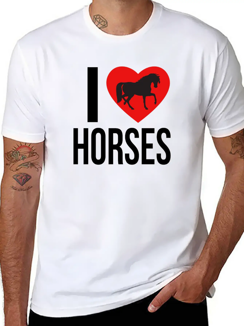 I LOVE HORSES Classic Cotton Tee – Unisex Comfort For Any Season
