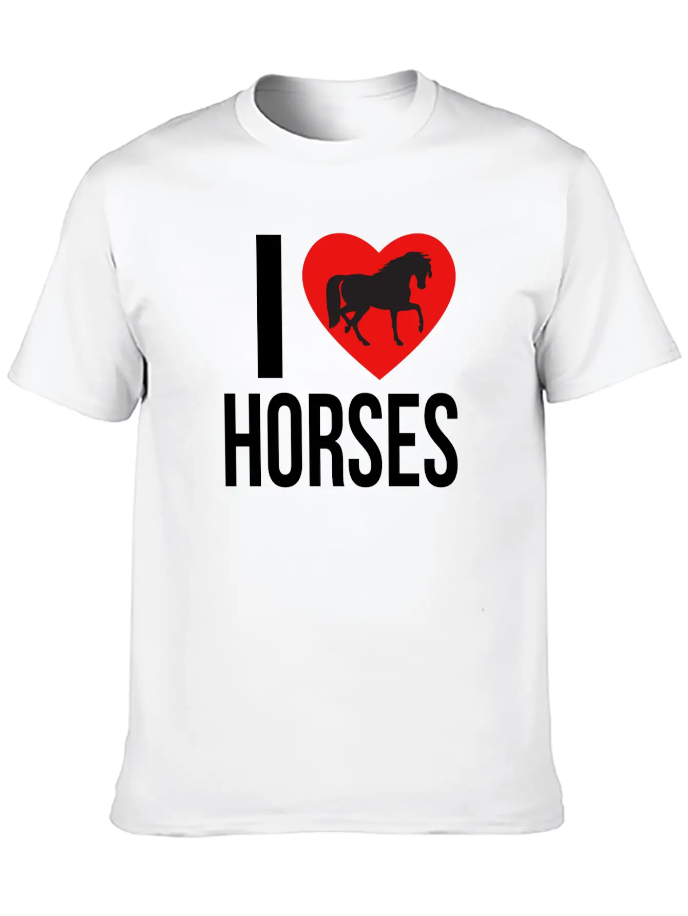 I LOVE HORSES Classic Cotton Tee – Unisex Comfort For Any Season
