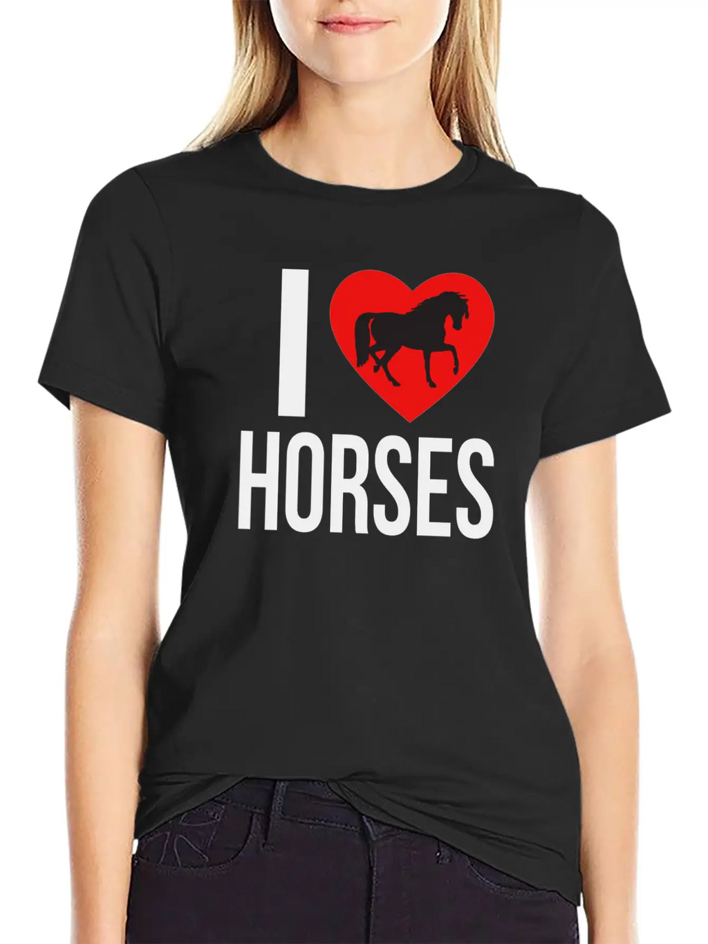 I LOVE HORSES Classic Cotton Tee – Unisex Comfort For Any Season