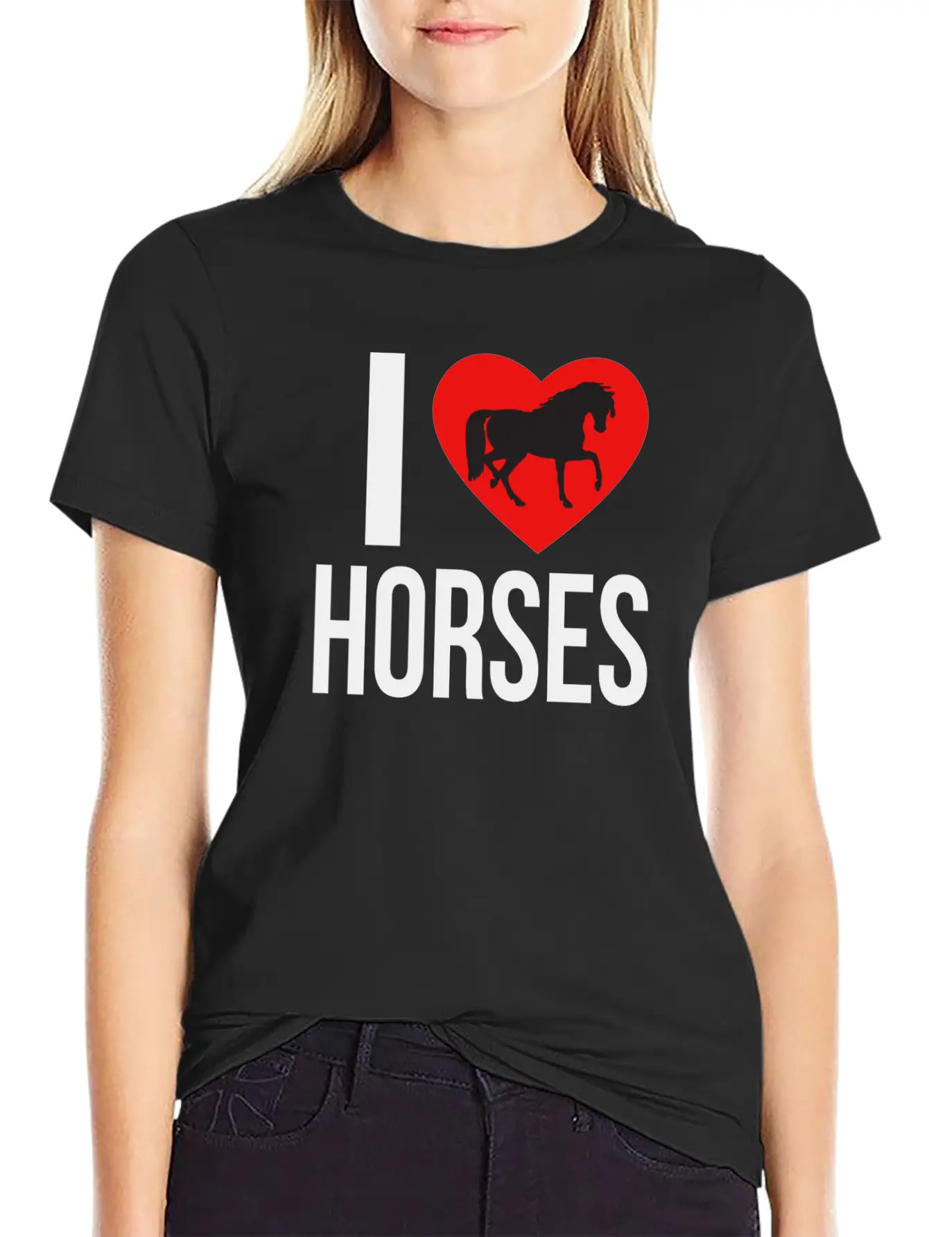 I LOVE HORSES Classic Cotton Tee – Unisex Comfort For Any Season