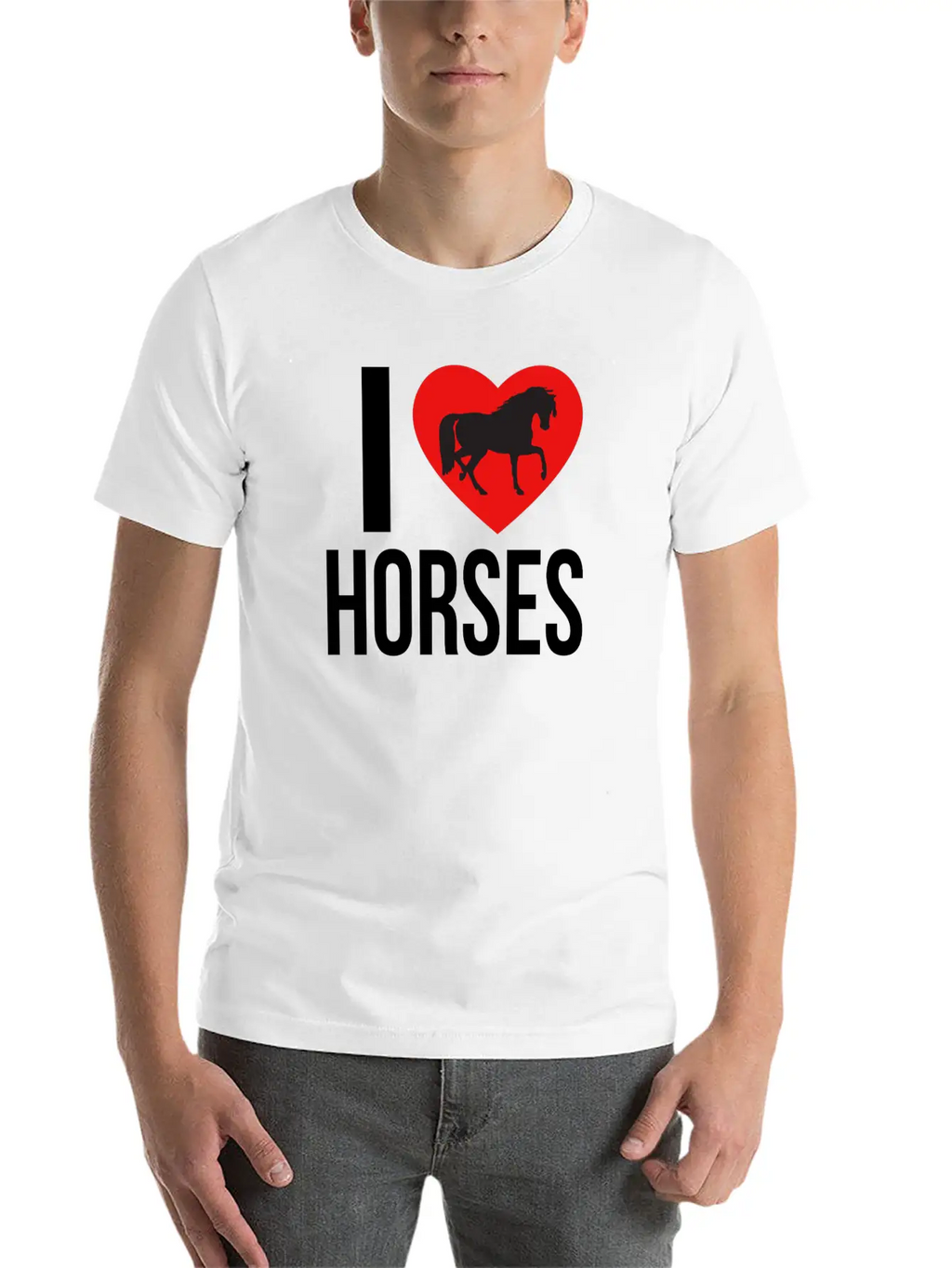 I LOVE HORSES Classic Cotton Tee – Unisex Comfort For Any Season