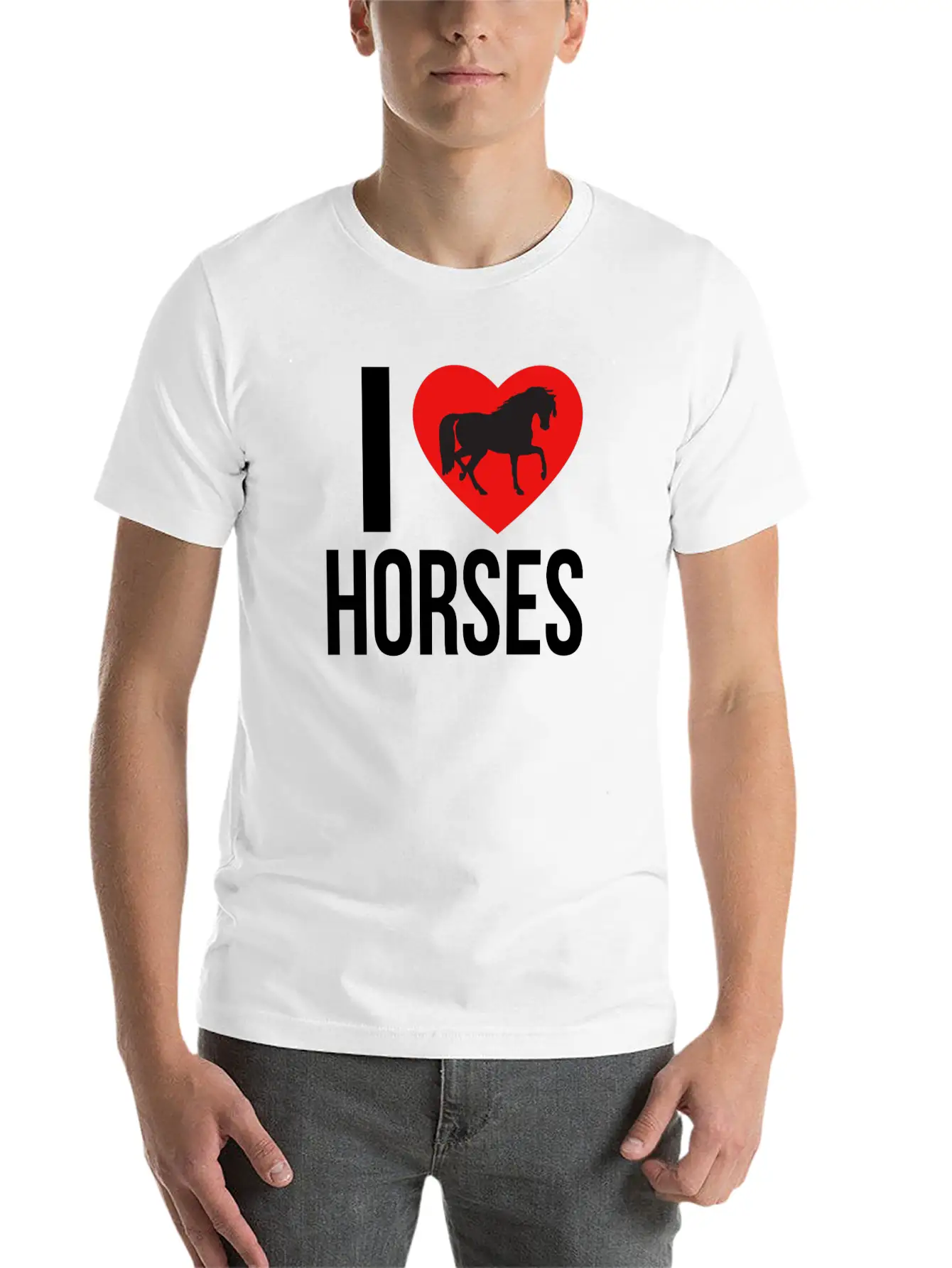 I LOVE HORSES Classic Cotton Tee – Unisex Comfort For Any Season