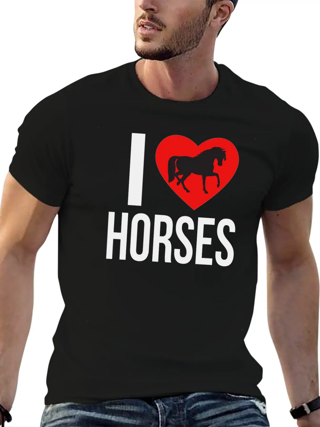 I LOVE HORSES Classic Cotton Tee – Unisex Comfort For Any Season