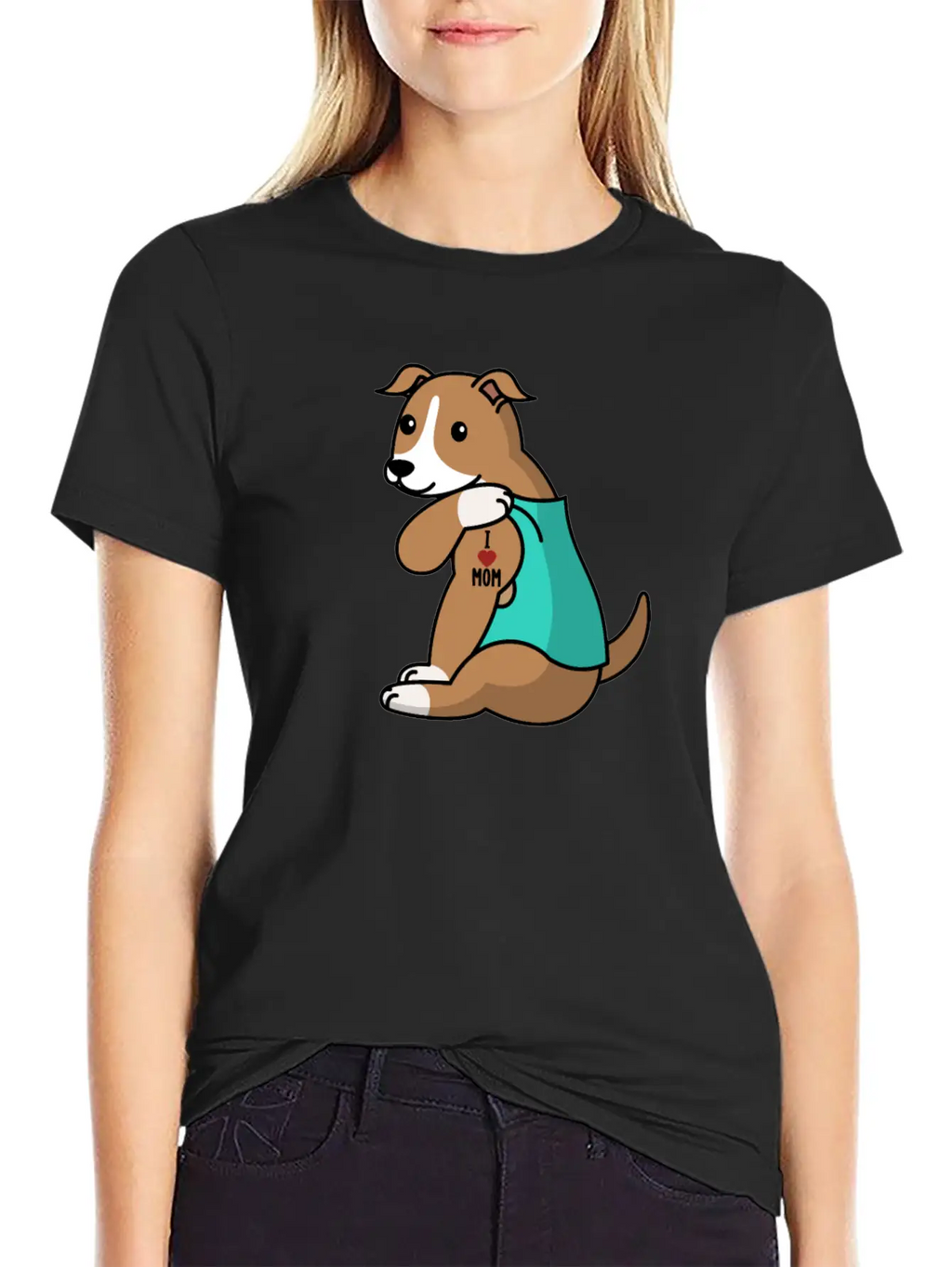 I Love Mom Tattoo Greyhound Stylish Everyday T-Shirt – Unisex Basic Cotton Tee
