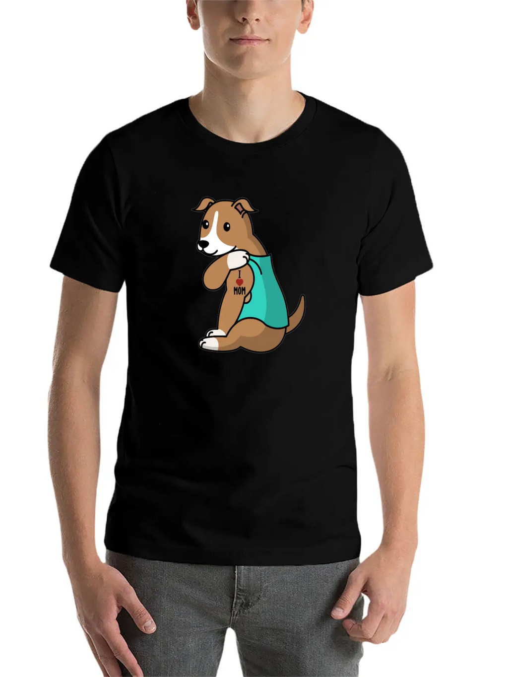 I Love Mom Tattoo Greyhound Stylish Everyday T-Shirt – Unisex Basic Cotton Tee