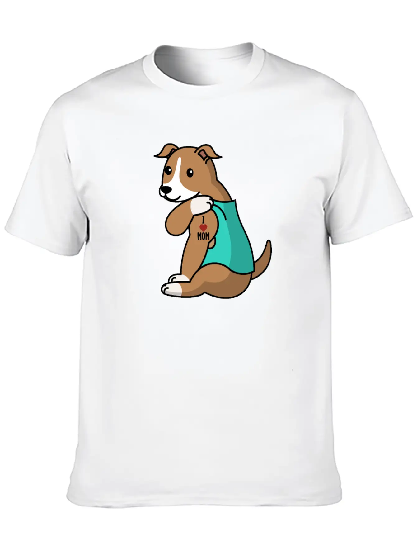 I Love Mom Tattoo Greyhound Stylish Everyday T-Shirt – Unisex Basic Cotton Tee