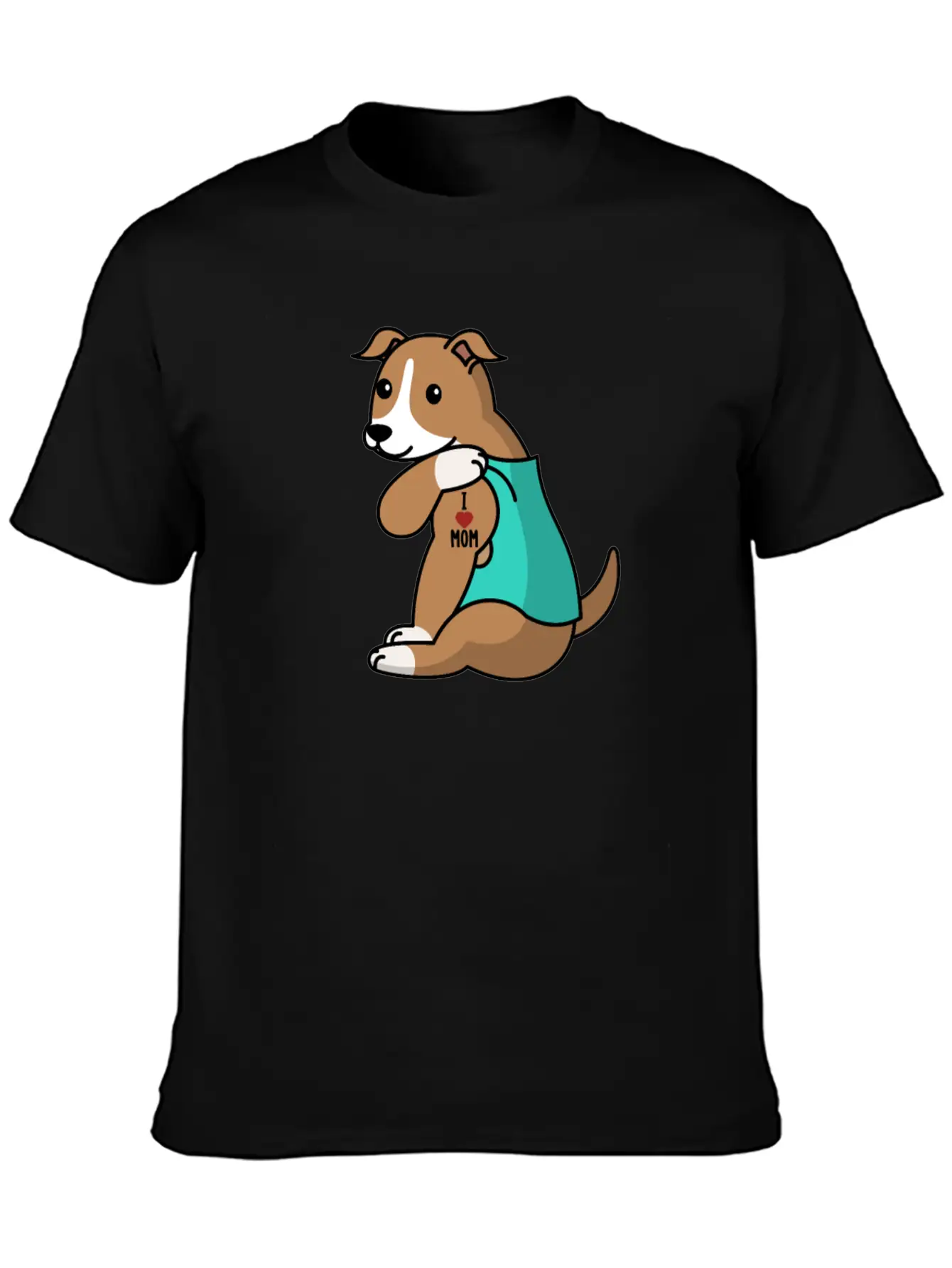 I Love Mom Tattoo Greyhound Stylish Everyday T-Shirt – Unisex Basic Cotton Tee