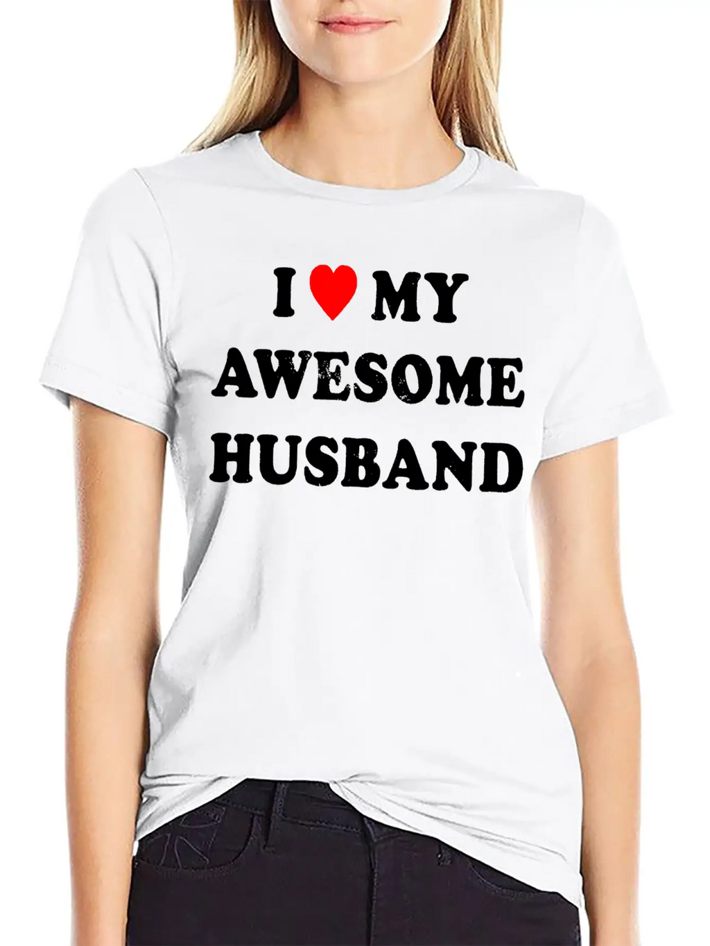 I Love My Awesome Husband , Wife , Just Married Essential Cotton Tee For Daily Outfits – Unisex Style