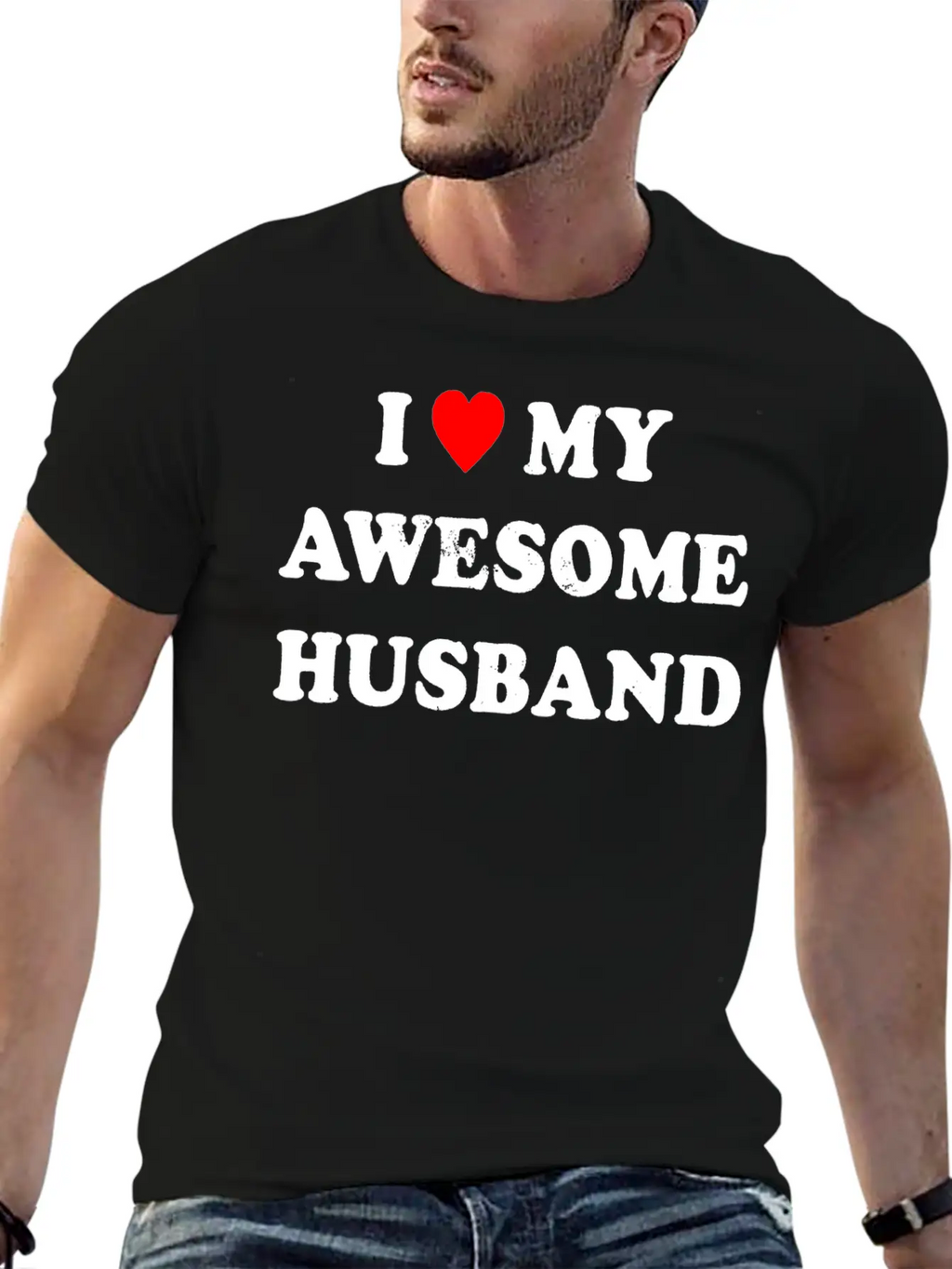I Love My Awesome Husband , Wife , Just Married Essential Cotton Tee For Daily Outfits – Unisex Style