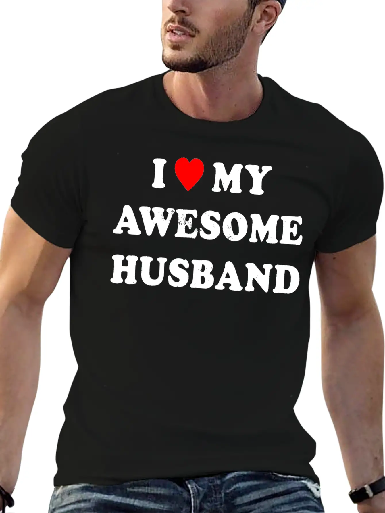 I Love My Awesome Husband , Wife , Just Married Essential Cotton Tee For Daily Outfits – Unisex Style