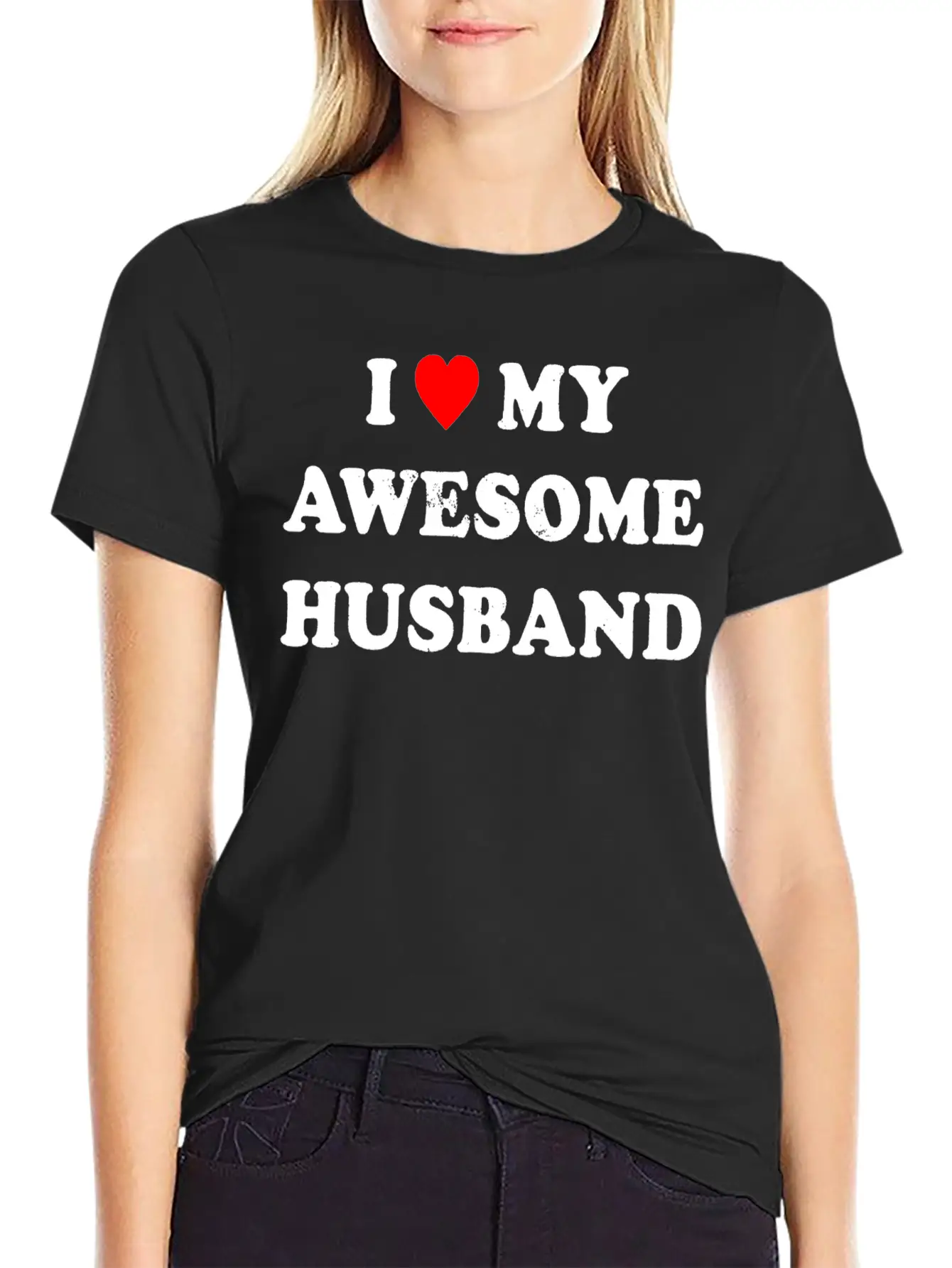 I Love My Awesome Husband , Wife , Just Married Essential Cotton Tee For Daily Outfits – Unisex Style