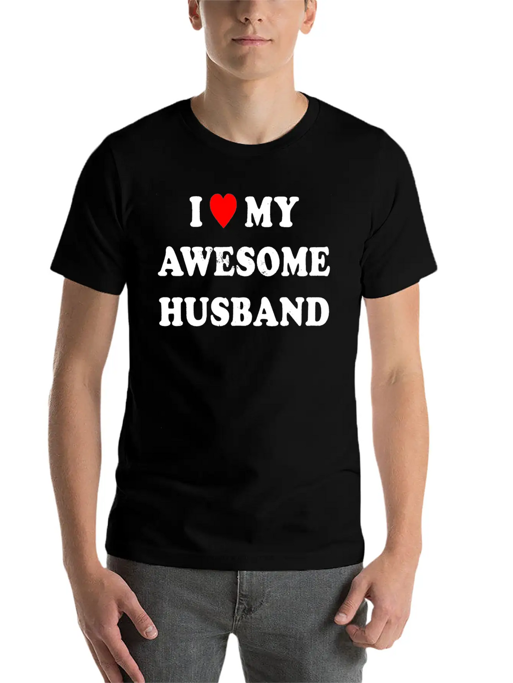 I Love My Awesome Husband , Wife , Just Married Essential Cotton Tee For Daily Outfits – Unisex Style
