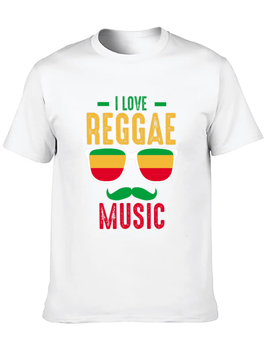 I Love Reggae. Stylish Everyday T-Shirt – Unisex Basic Cotton Tee