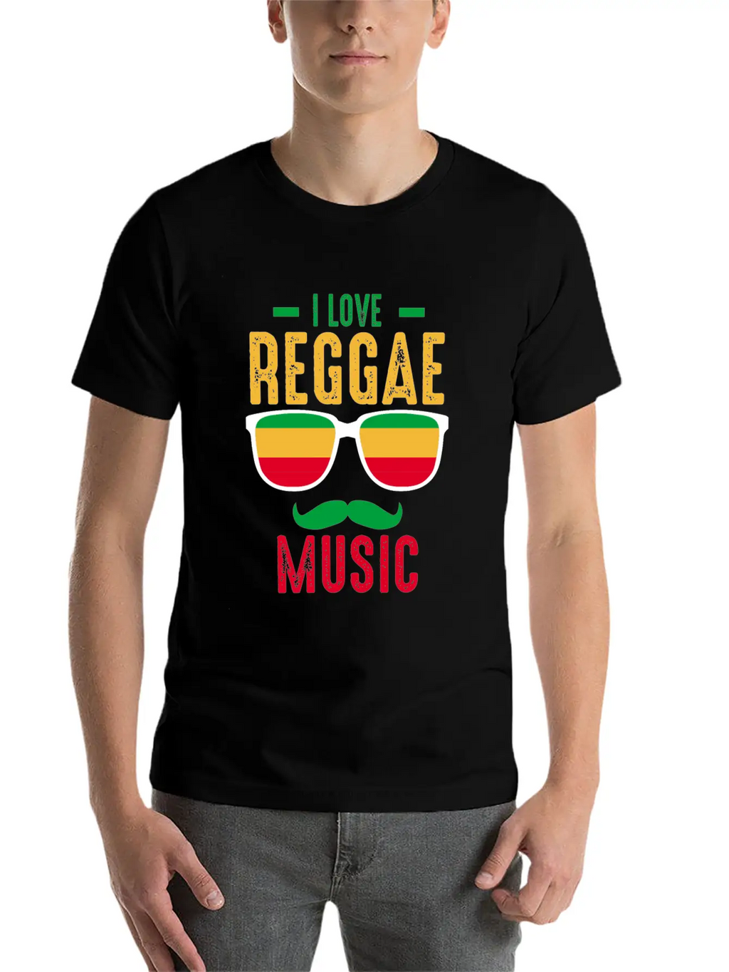 I Love Reggae. Stylish Everyday T-Shirt – Unisex Basic Cotton Tee
