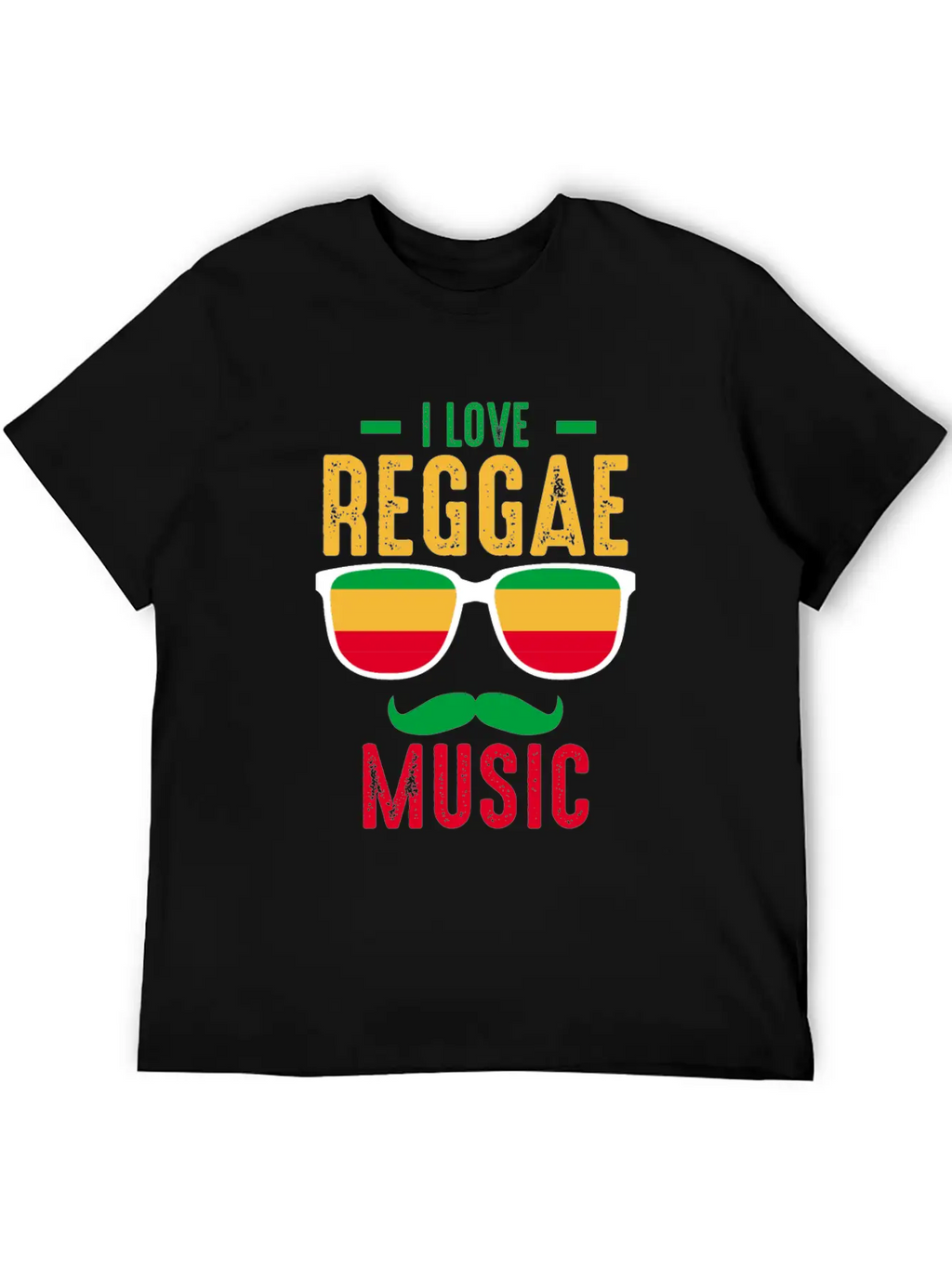 I Love Reggae. Stylish Everyday T-Shirt – Unisex Basic Cotton Tee