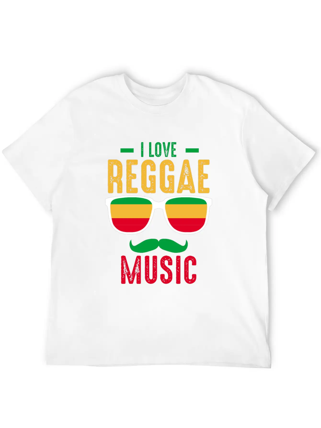 I Love Reggae. Stylish Everyday T-Shirt – Unisex Basic Cotton Tee