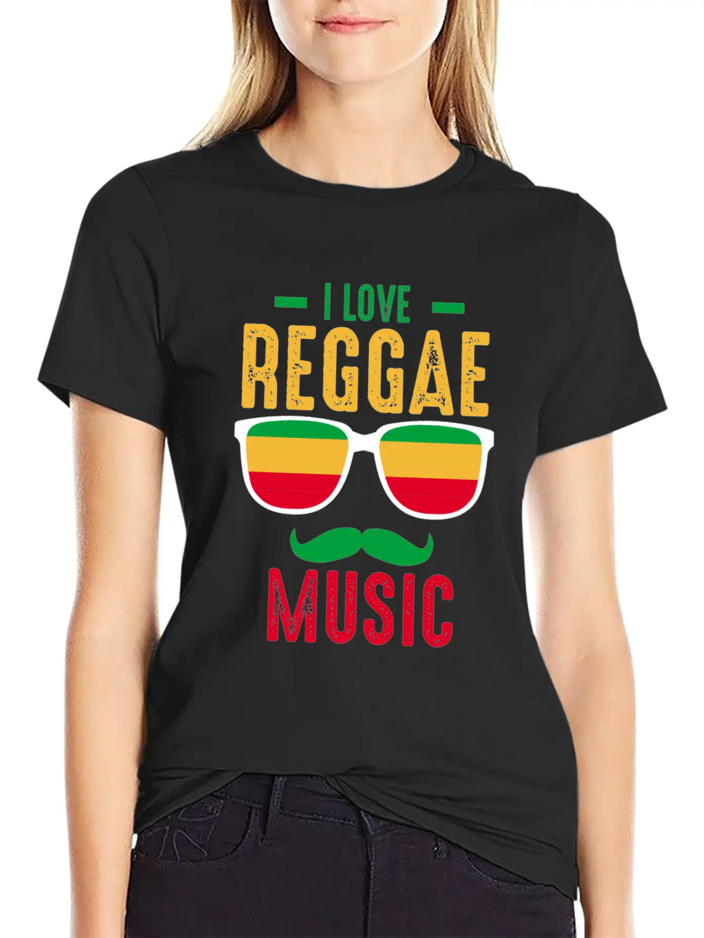 I Love Reggae. Stylish Everyday T-Shirt – Unisex Basic Cotton Tee