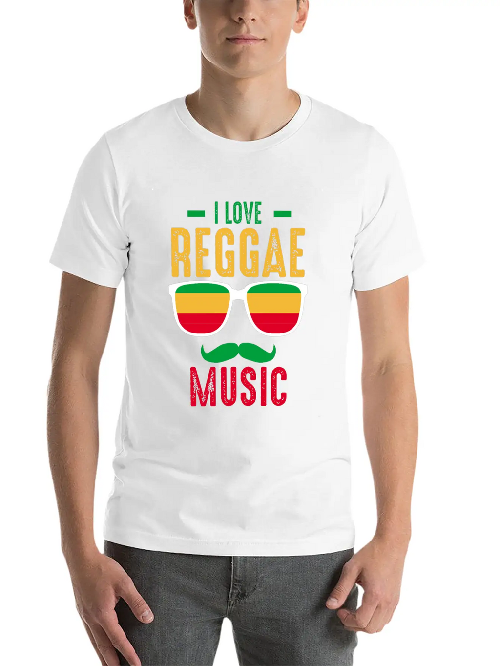 I Love Reggae. Stylish Everyday T-Shirt – Unisex Basic Cotton Tee