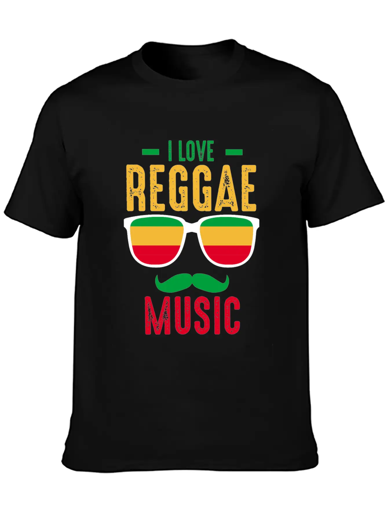 I Love Reggae. Stylish Everyday T-Shirt – Unisex Basic Cotton Tee