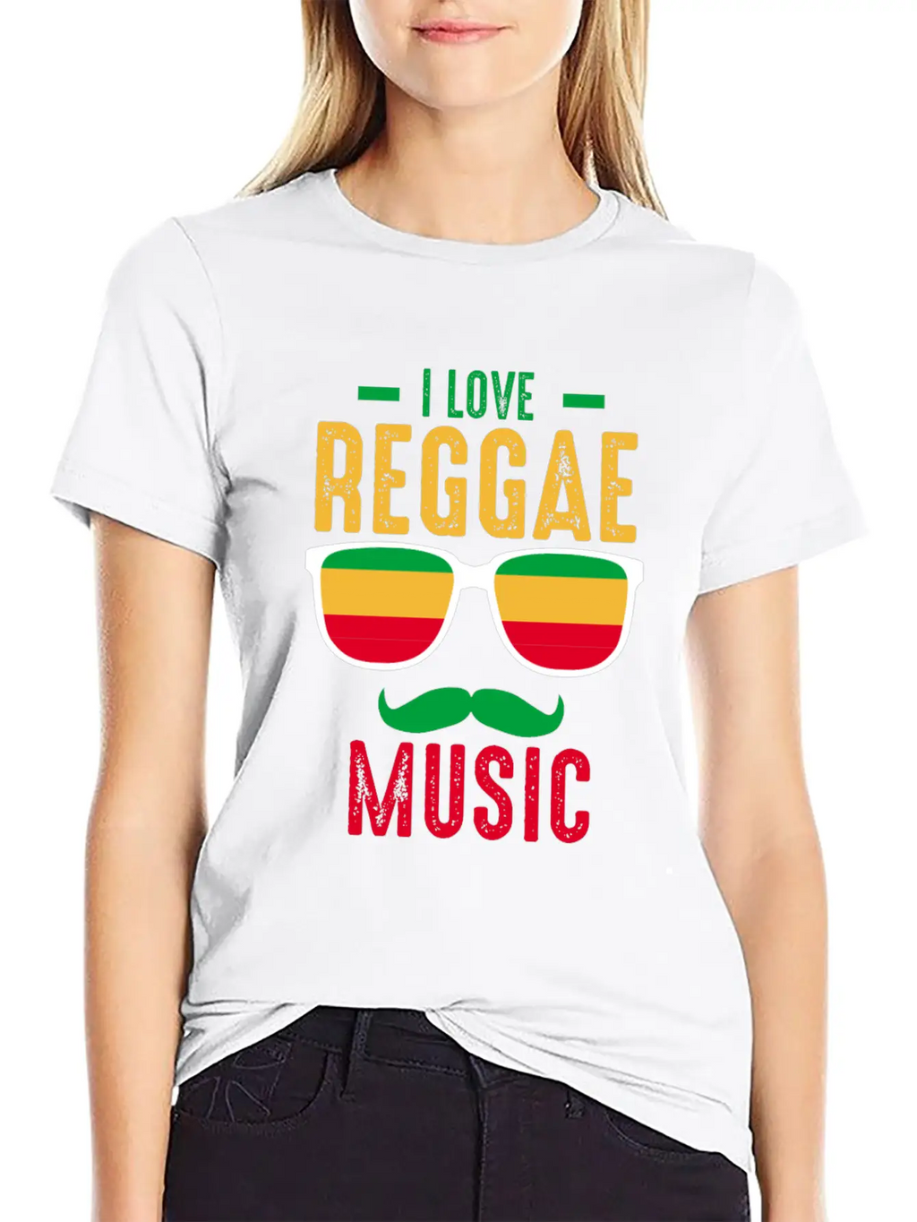 I Love Reggae. Stylish Everyday T-Shirt – Unisex Basic Cotton Tee