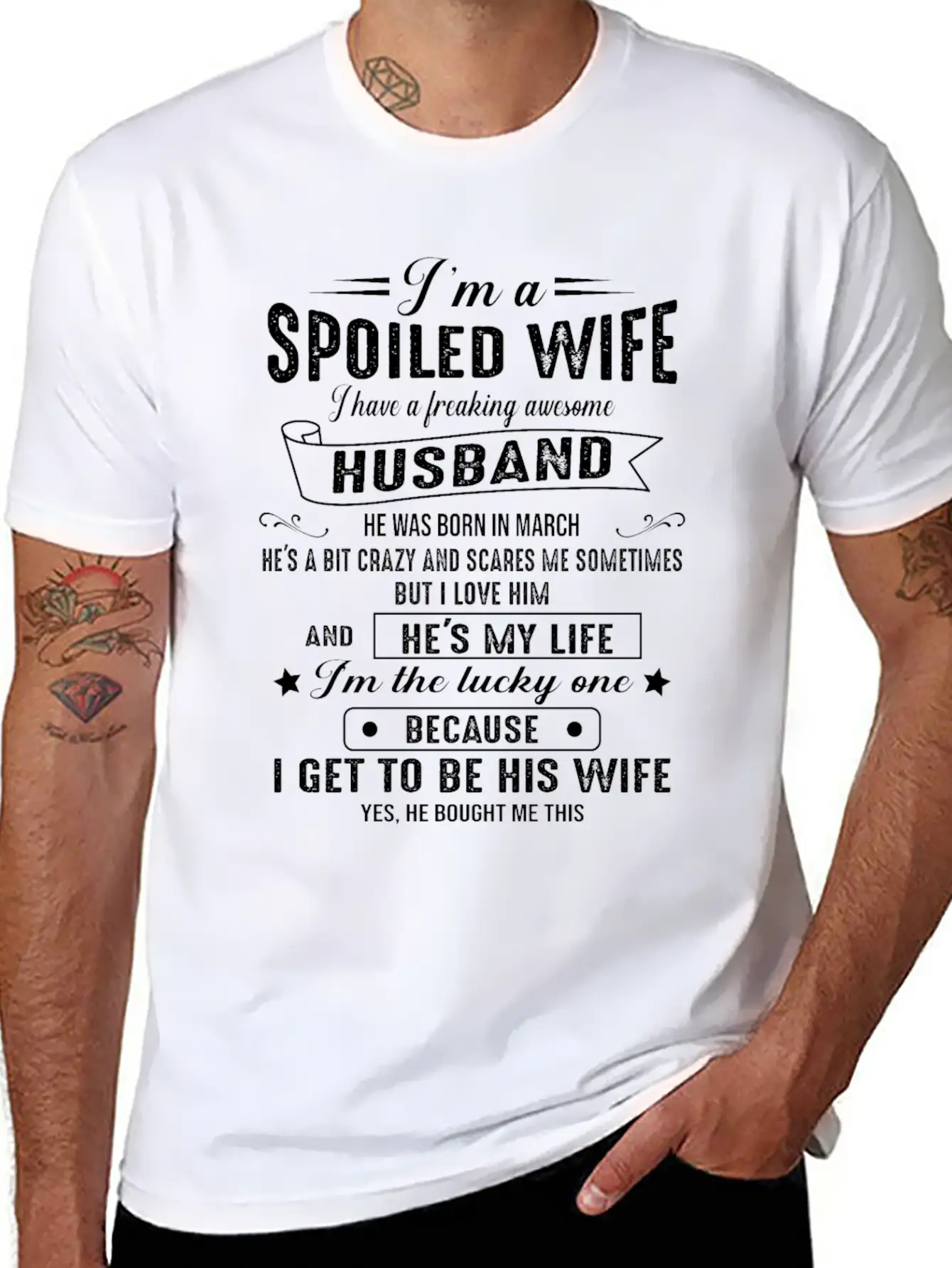 I M A Spoiled Wife I Have A Great Husband 03 Classic Cotton Tee – Unisex Comfort For Any Season