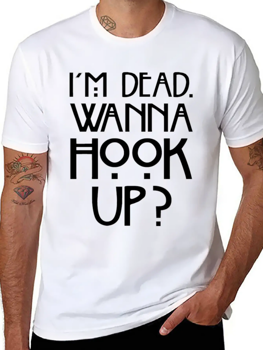 I 'm Dead Wanna Hook Up T-Shirt Horror Fan Gift Basic Graphic T-Shirt – Daily Comfort In Soft Cotton