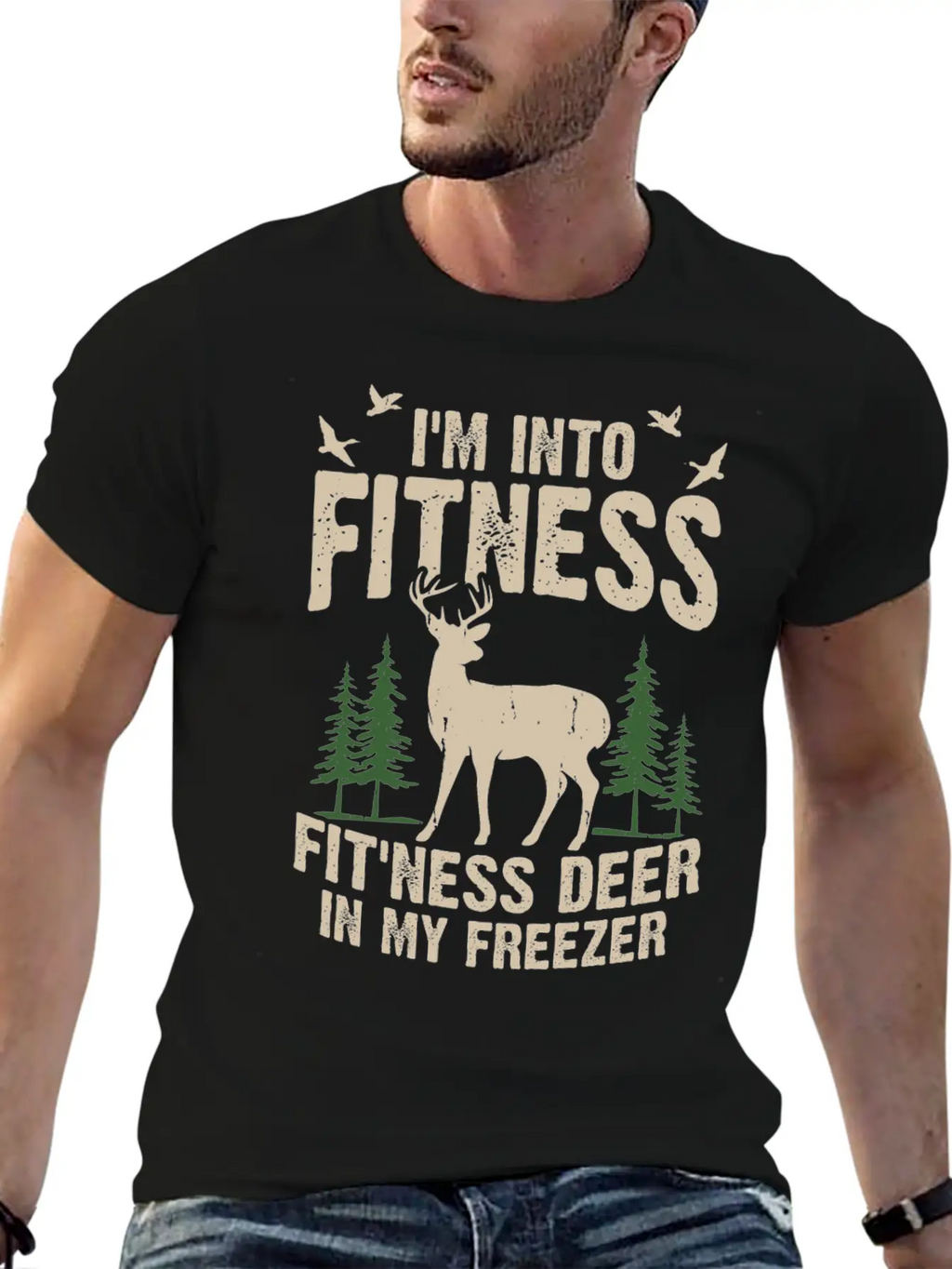 I M Into Fitness Fit Ness Deer In My Freezer Classic Cotton Tee – Unisex Comfort For Any Season