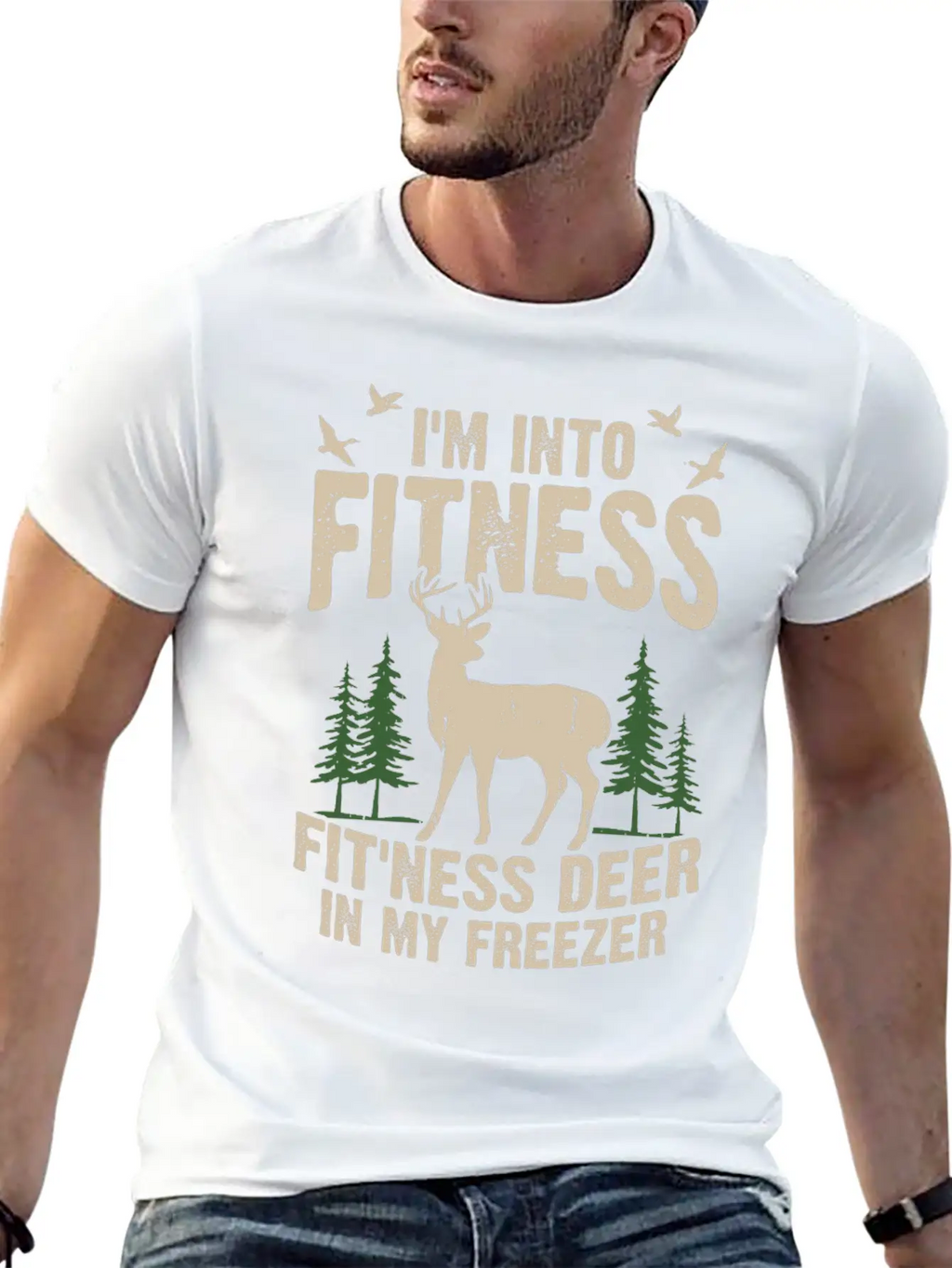 I M Into Fitness Fit Ness Deer In My Freezer Classic Cotton Tee – Unisex Comfort For Any Season