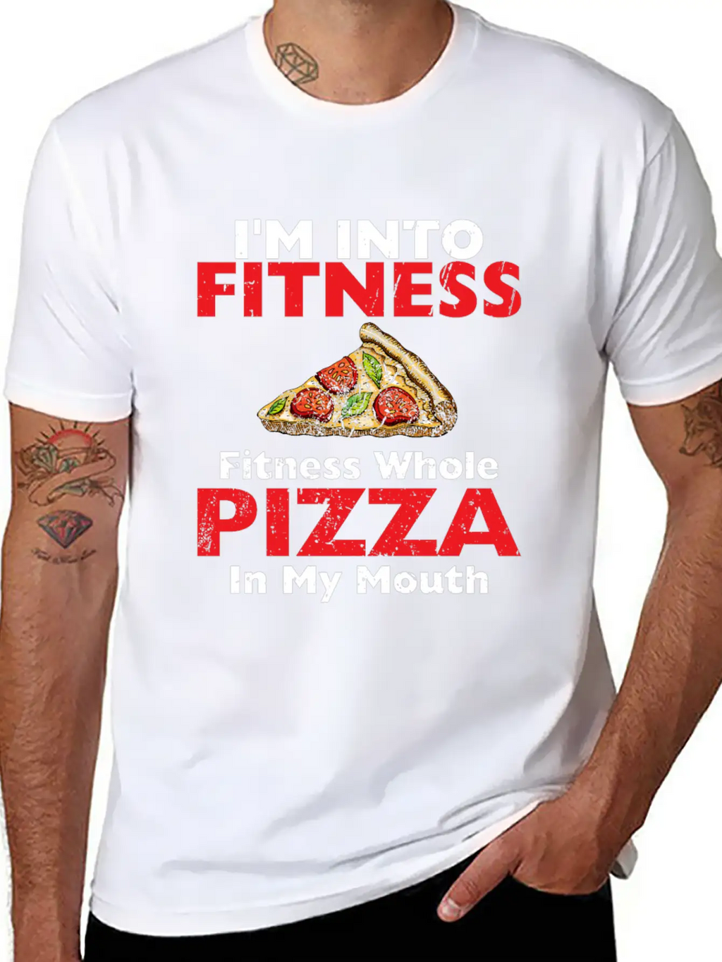 I M Into Fitness Fitness Whole Pizza In My Mouth Breathable Soft Cotton T-Shirt – Timeless Casual Look