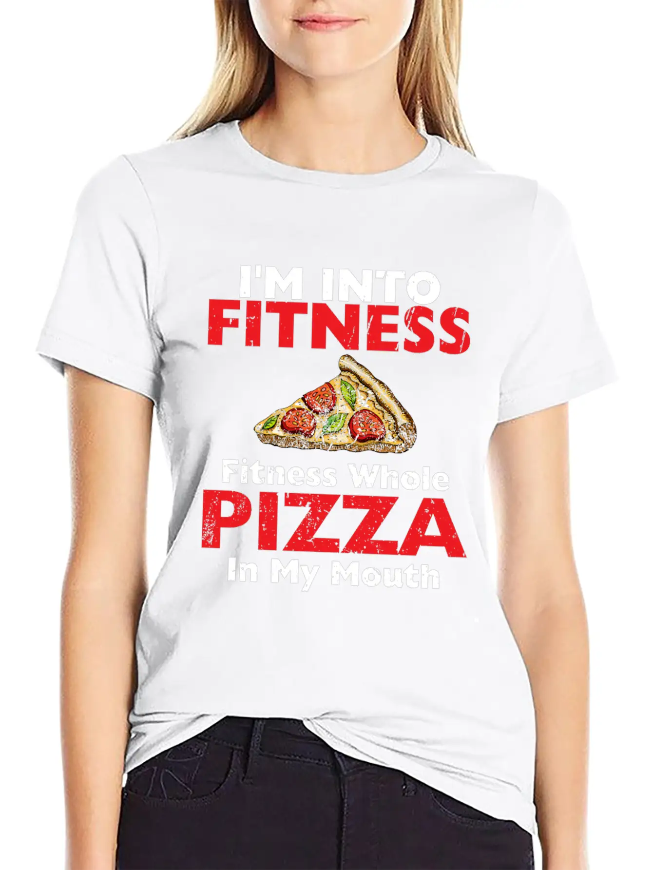 I M Into Fitness Fitness Whole Pizza In My Mouth Breathable Soft Cotton T-Shirt – Timeless Casual Look