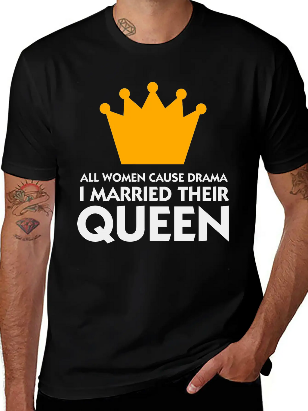 I Married A Drama Queen! Relaxed Everyday Tee – Lightweight And Durable Cotton