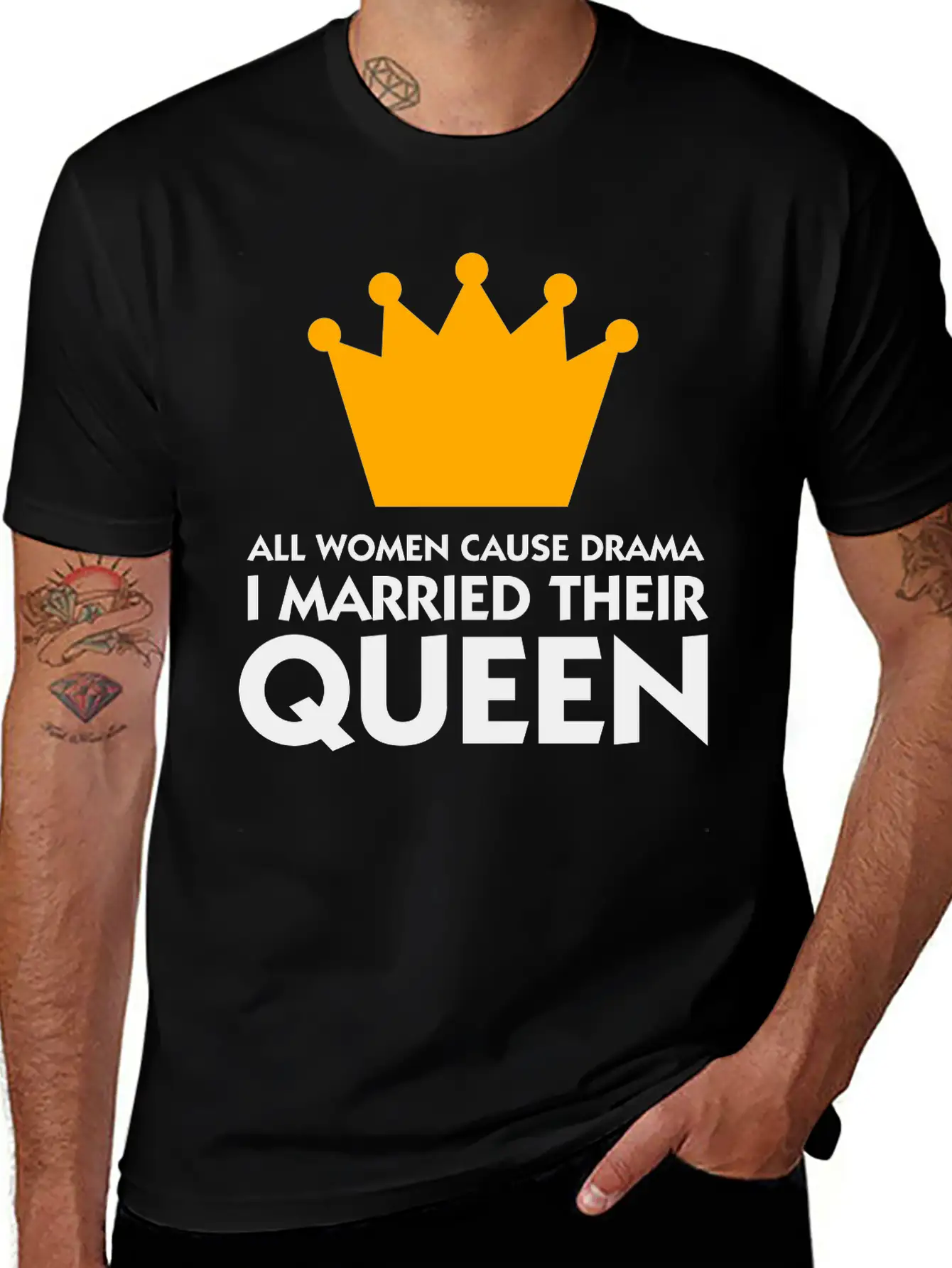 I Married A Drama Queen! Relaxed Everyday Tee – Lightweight And Durable Cotton