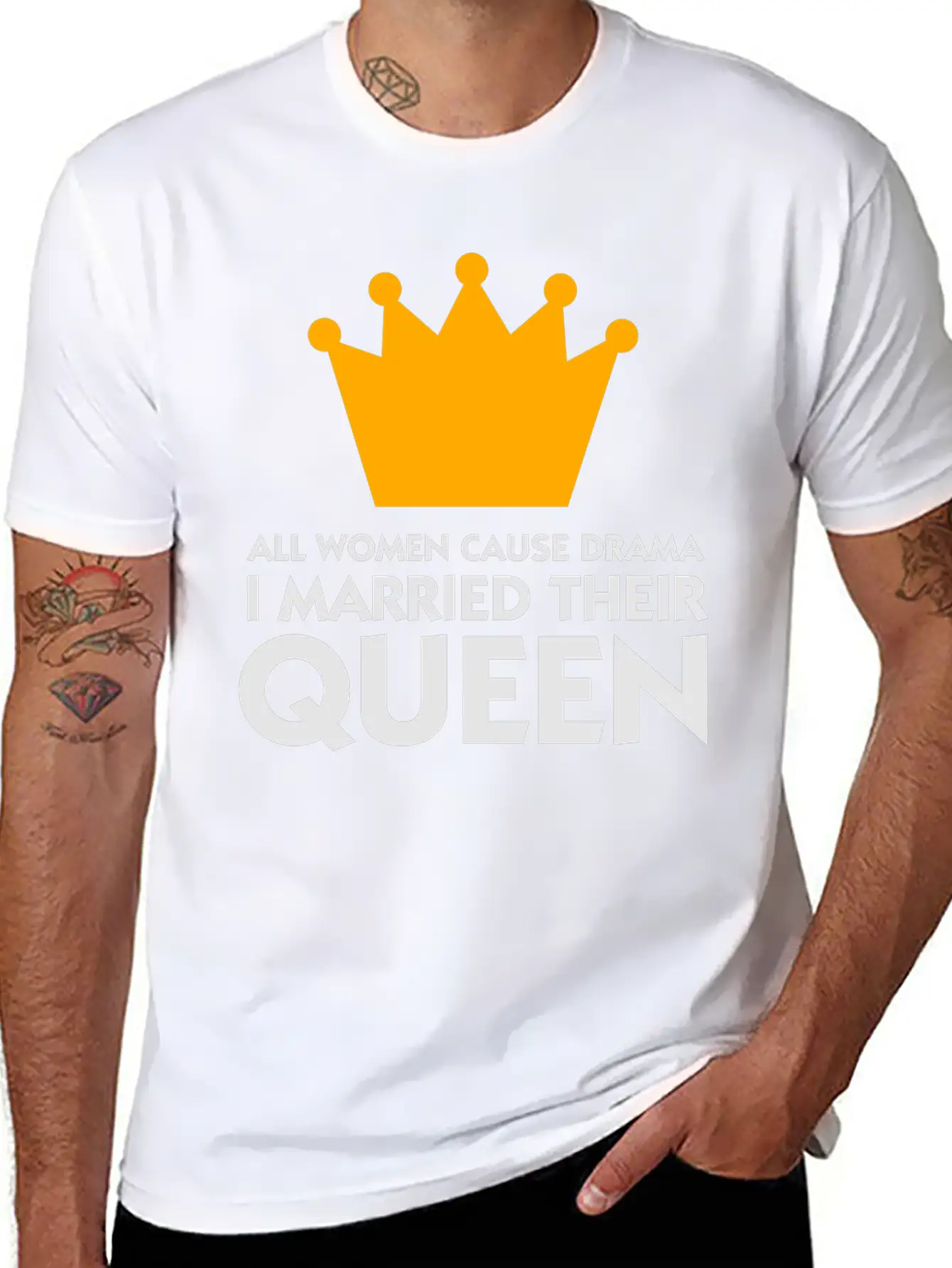 I Married A Drama Queen! Relaxed Everyday Tee – Lightweight And Durable Cotton