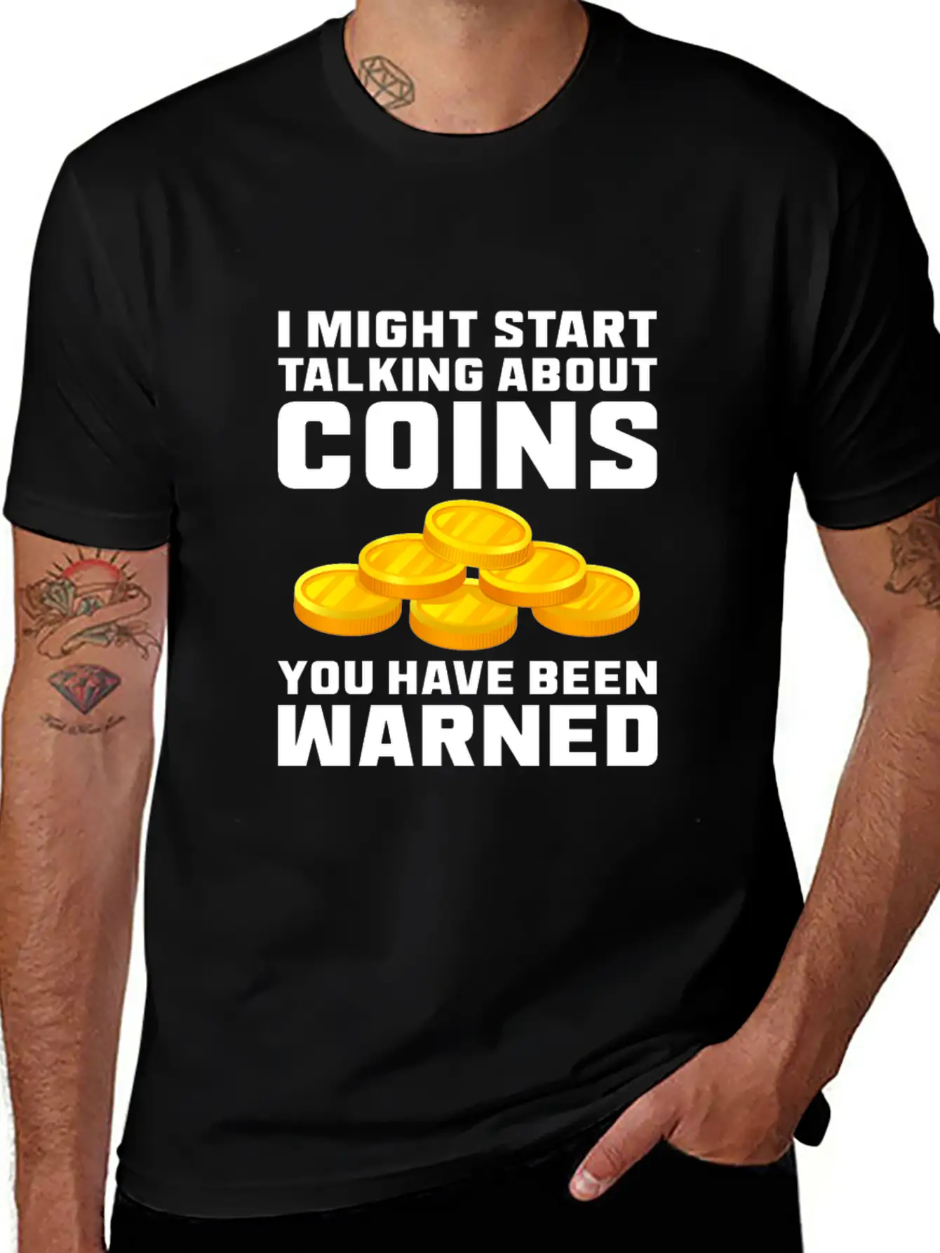 I Might Start Talking About Coins Basic Graphic T-Shirt – Daily Comfort In Soft Cotton