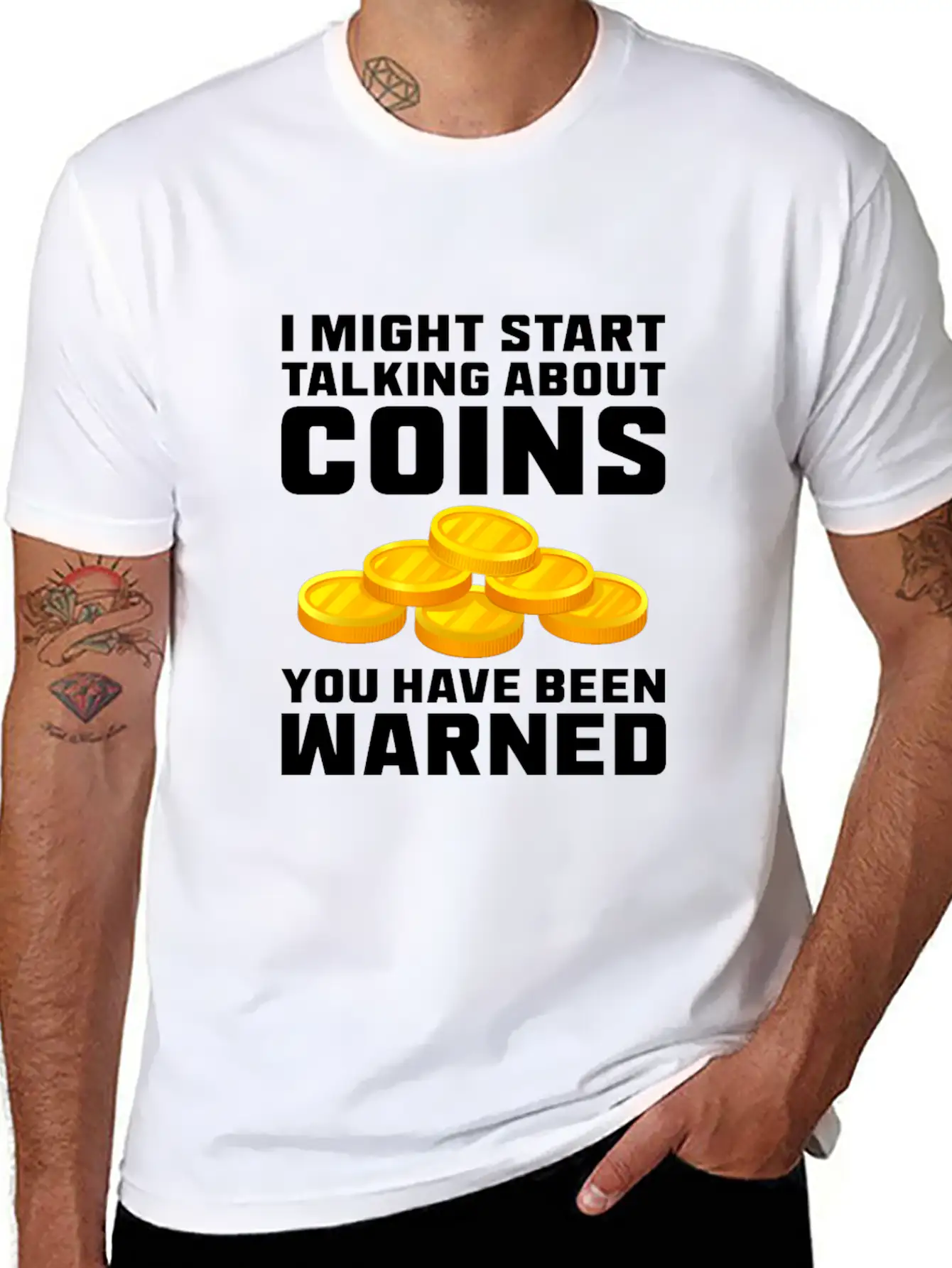 I Might Start Talking About Coins Basic Graphic T-Shirt – Daily Comfort In Soft Cotton