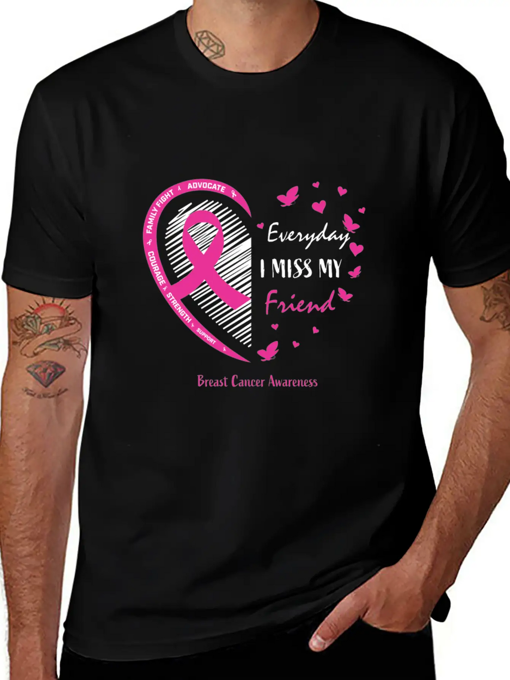 I Miss My Loving Memory Friend Pink Breast Cancer Relaxed Everyday Tee – Lightweight And Durable Cotton