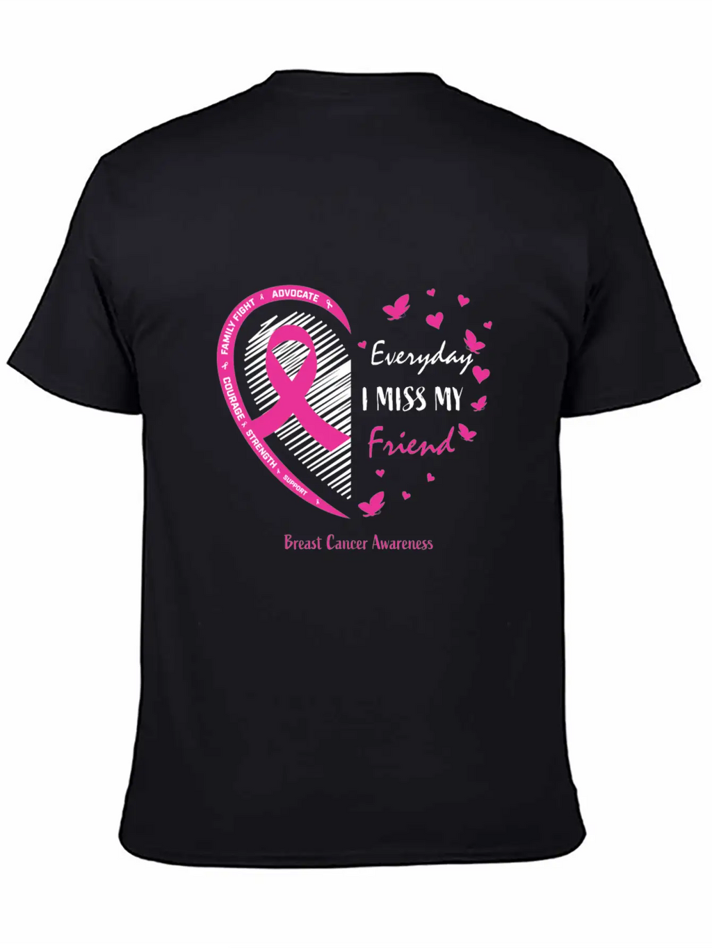 I Miss My Loving Memory Friend Pink Breast Cancer Relaxed Everyday Tee – Lightweight And Durable Cotton