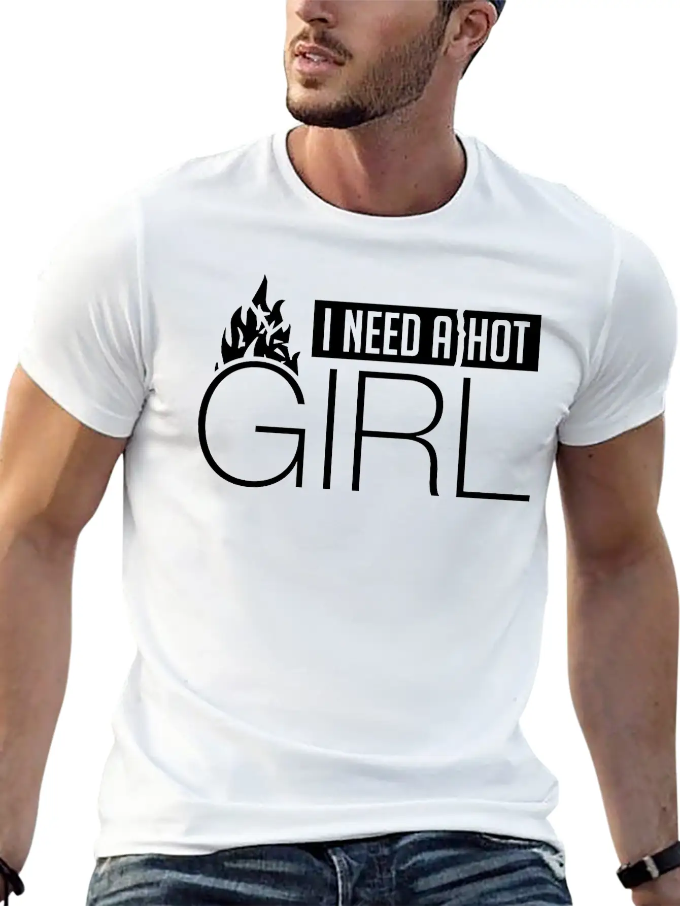 I_need_a_hot_girl_ve1 Breathable Soft Cotton T-Shirt – Timeless Casual Look