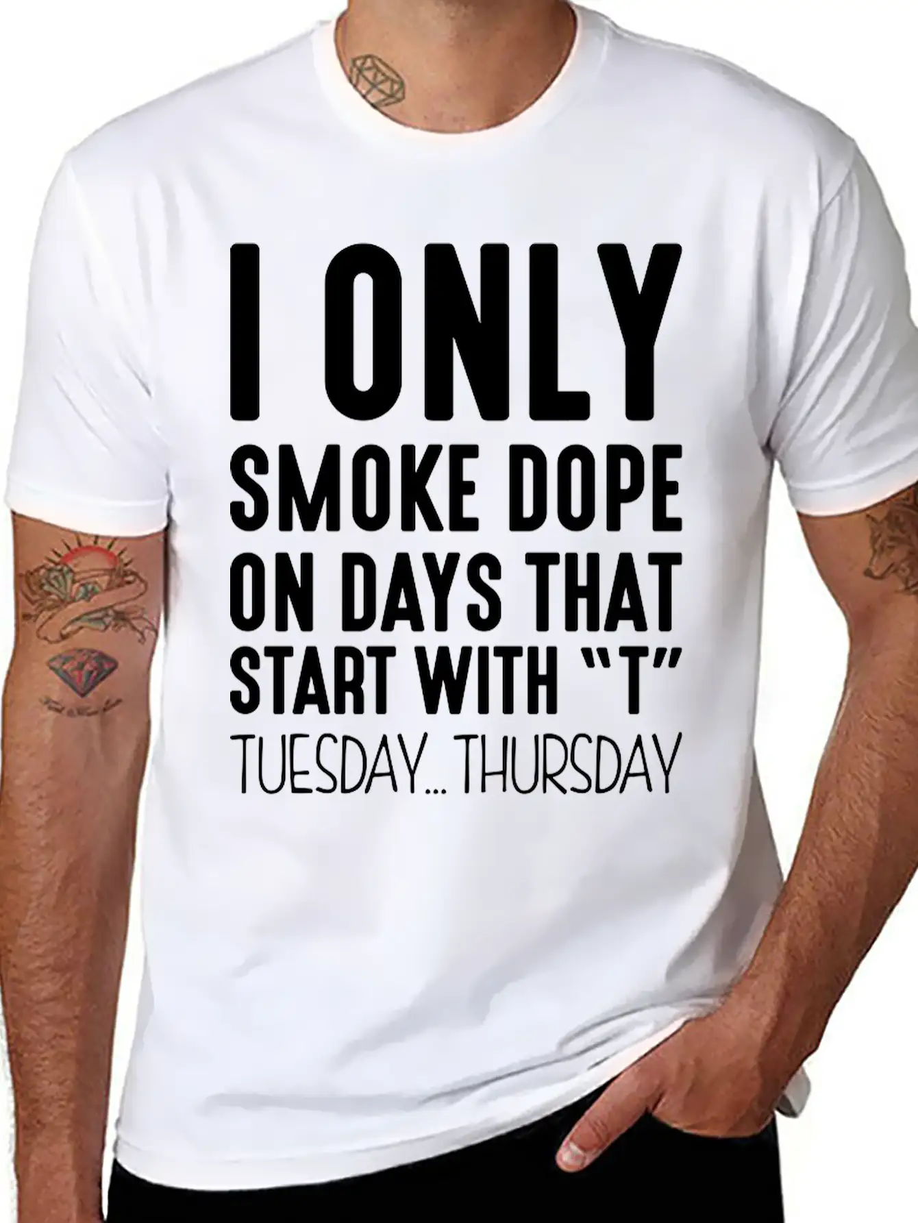 I Only Smoke Dope On Days That Start Wit Basic Graphic T-Shirt – Daily Comfort In Soft Cotton