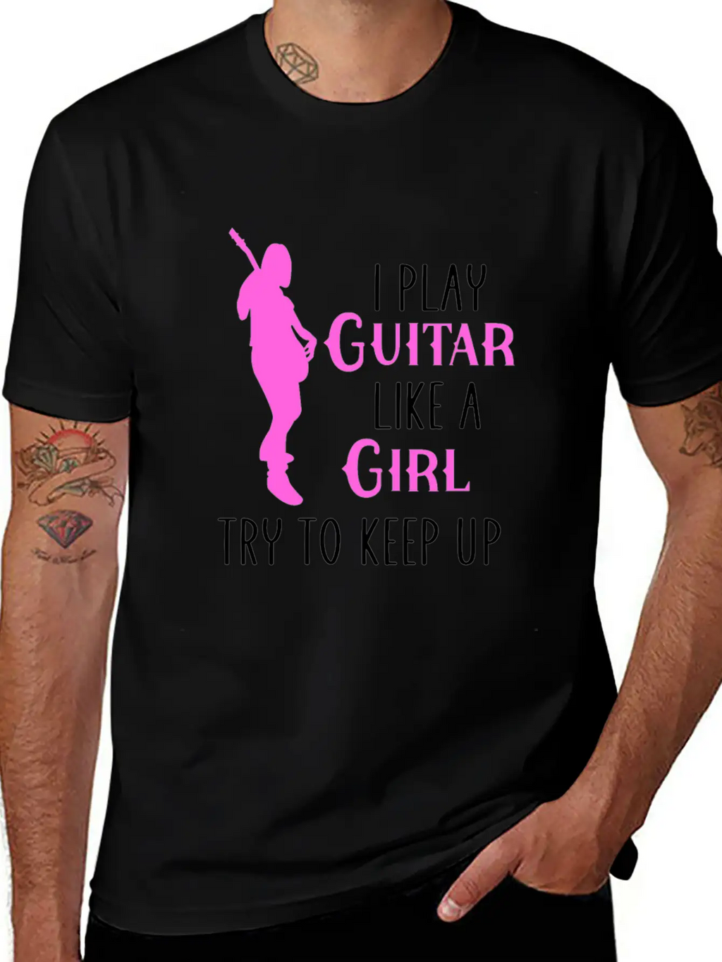 I Play Guitar Like A Girl Classic Cotton Tee – Unisex Comfort For Any Season